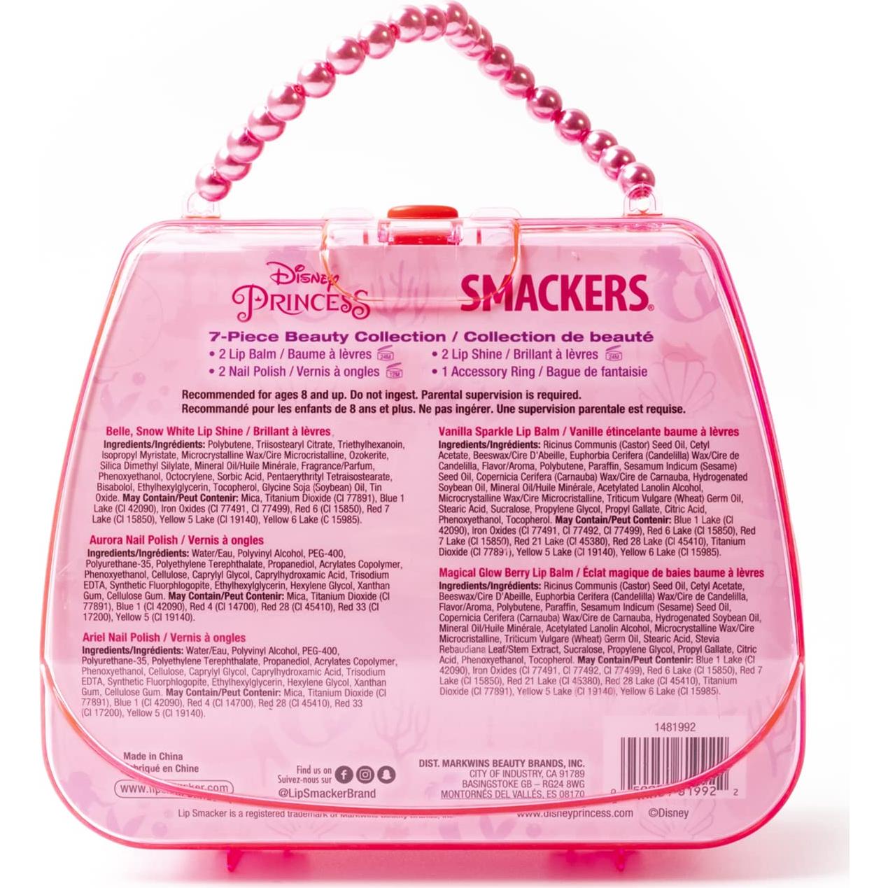 Bolsa Tote Lip Smacker Princesas Disney con Balsamos y Esmaltes