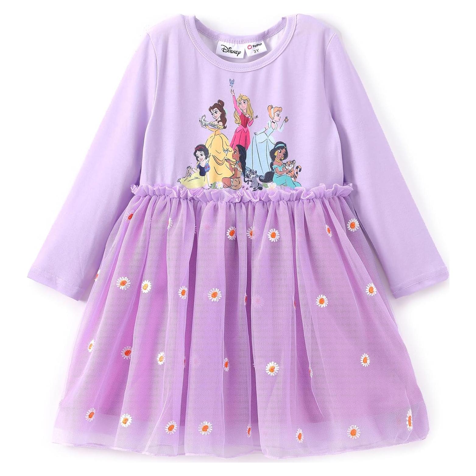 Vestido Princesa Disney para Niña 4-5T Tul Largas