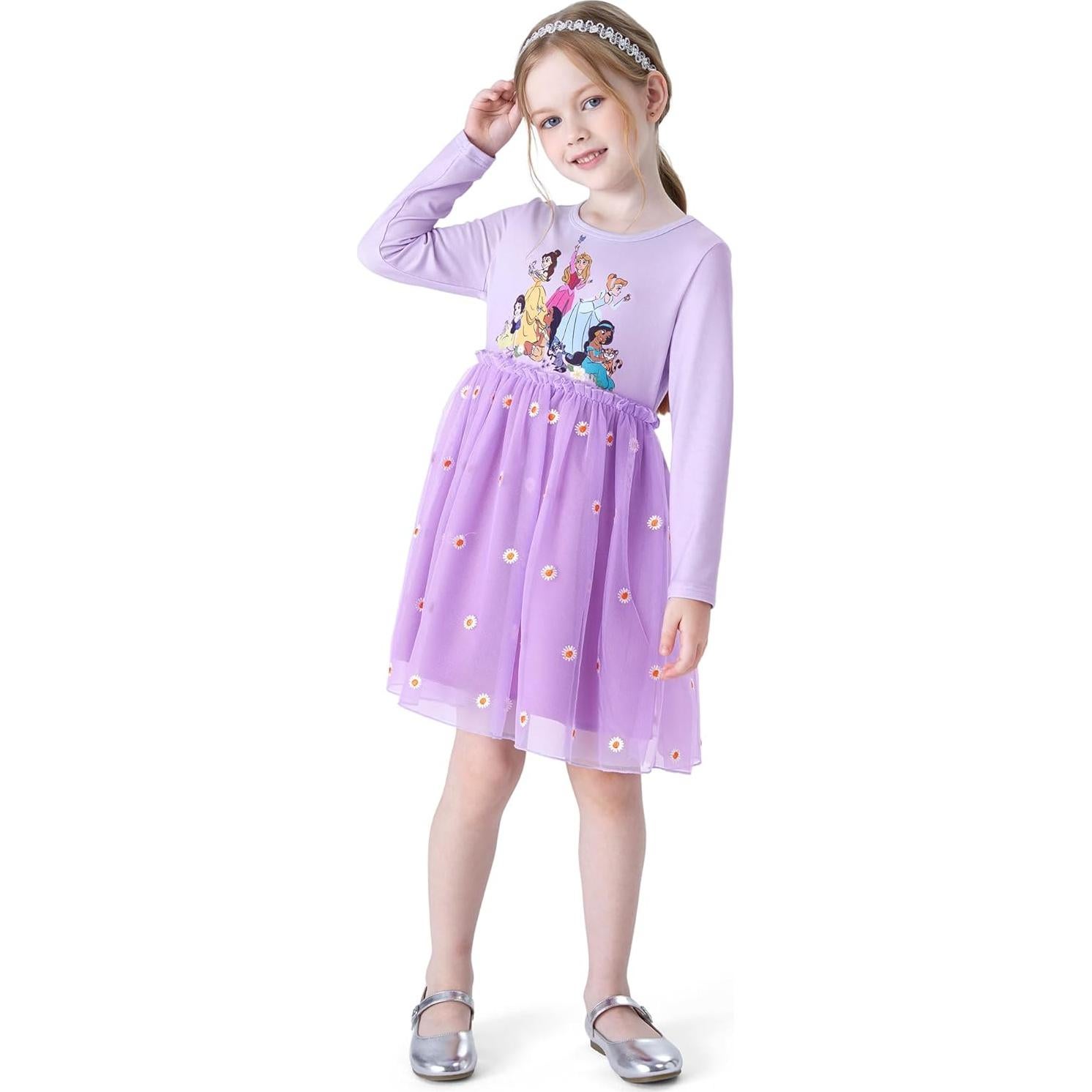 Vestido Princesa Disney para Niña 4-5T Tul Largas
