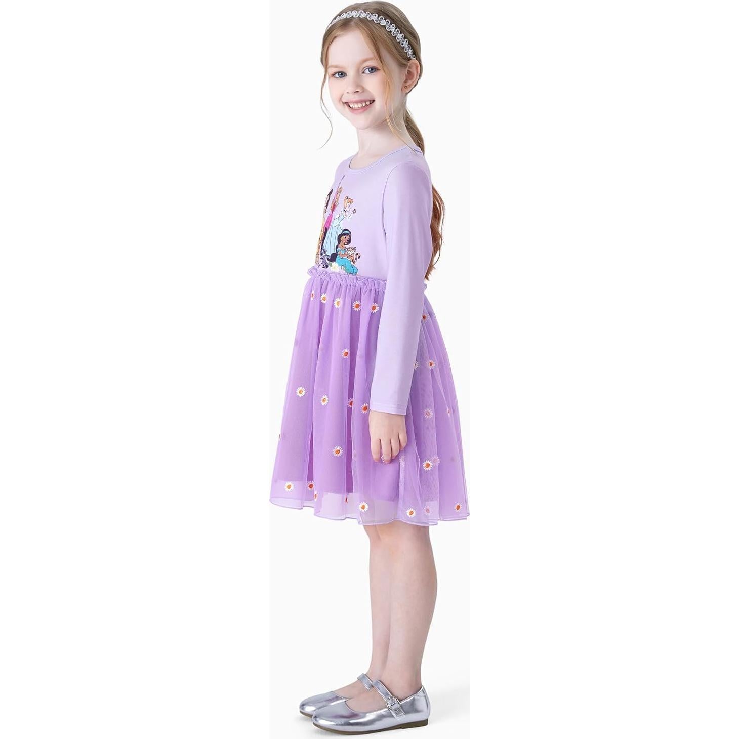 Vestido Princesa Disney para Niña 4-5T Tul Largas