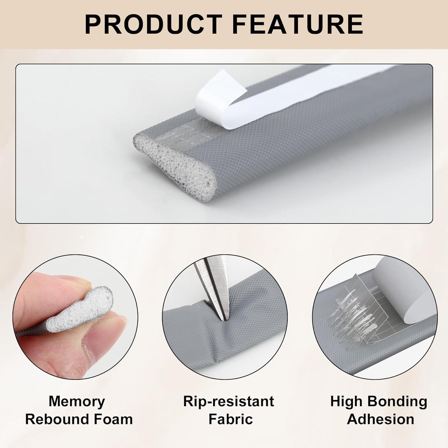 Tira de Sellado Autoadhesiva Hungbak 299.72 cm Gris