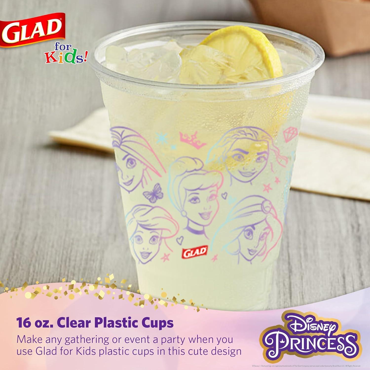 Copas de Plástico Disney Princesa Glad 16oz 36 Pzas