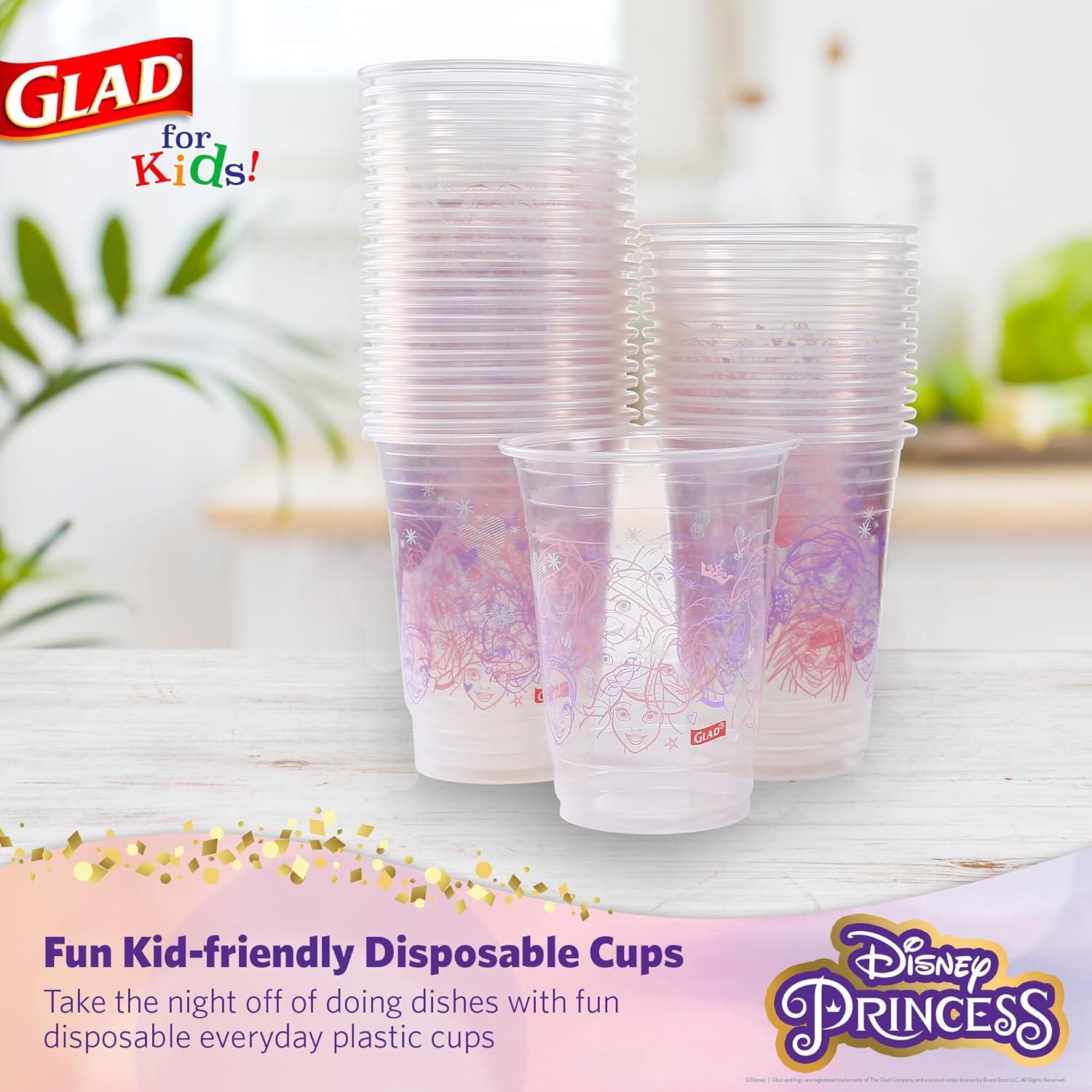 Copas de Plástico Disney Princesa Glad 16oz 36 Pzas