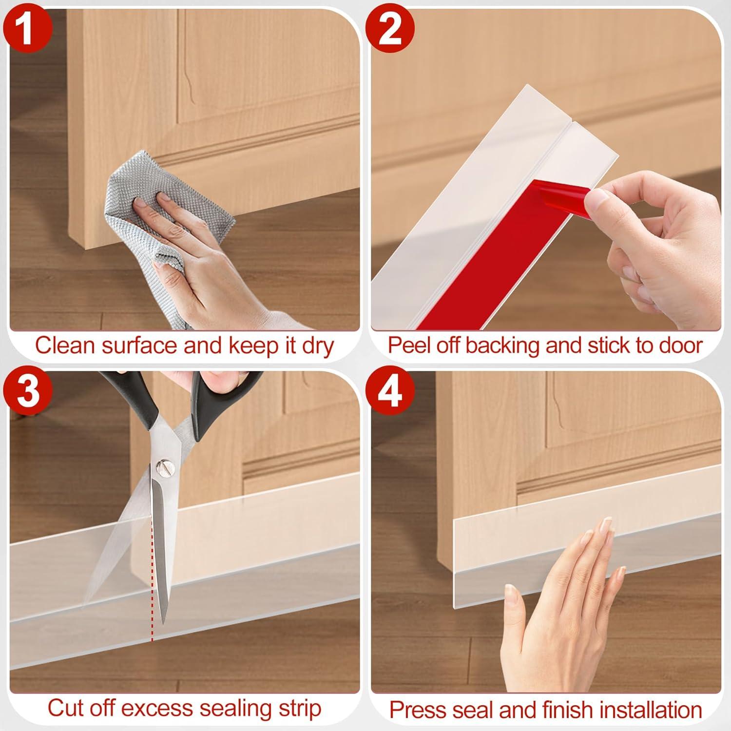 Tira de Aislamiento para Puertas MYFAMIREA 2mm x 609.6cm Transparente