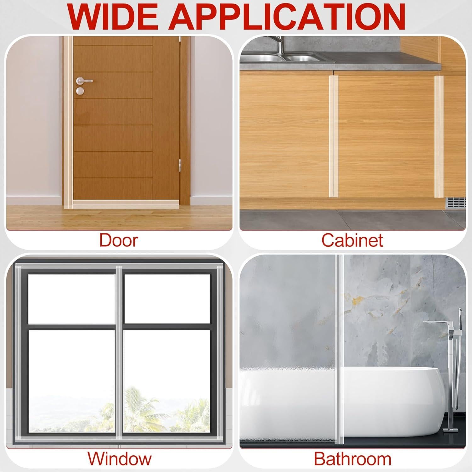 Tira de Aislamiento para Puertas MYFAMIREA 2mm x 609.6cm Transparente