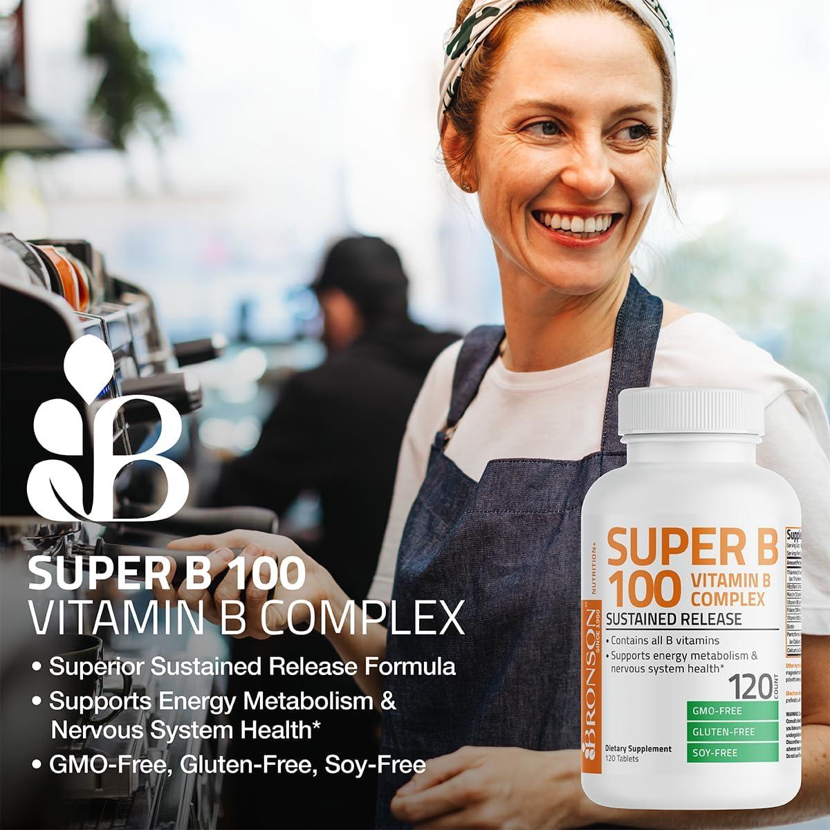 Bronson Super B100 Complejo de Vitaminas B 60 Tabletas