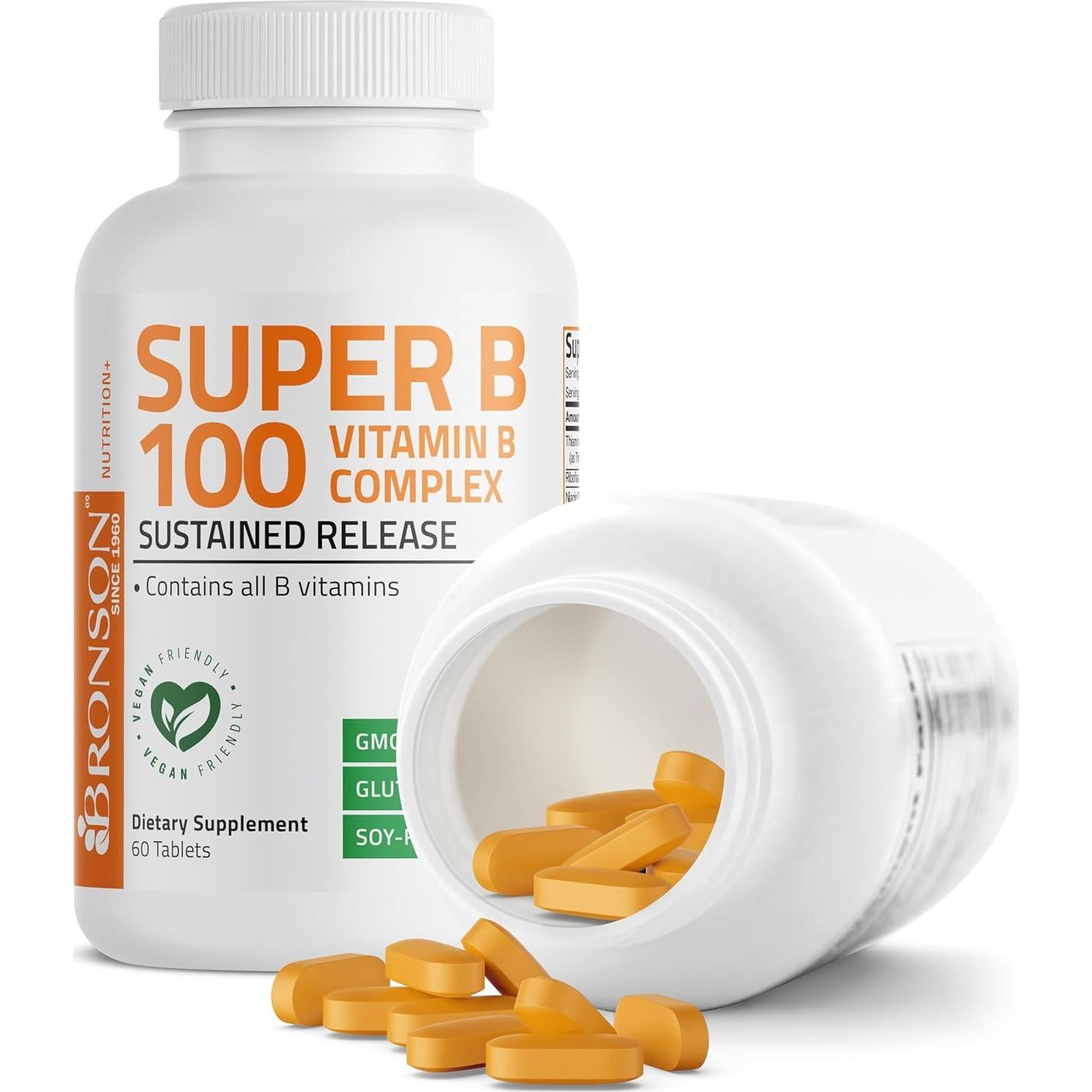 Bronson Super B100 Complejo de Vitaminas B 60 Tabletas