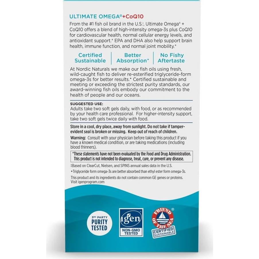 Omega 3 Ultimate + CoQ10 Limón 60 Geles Blandos 1280 mg