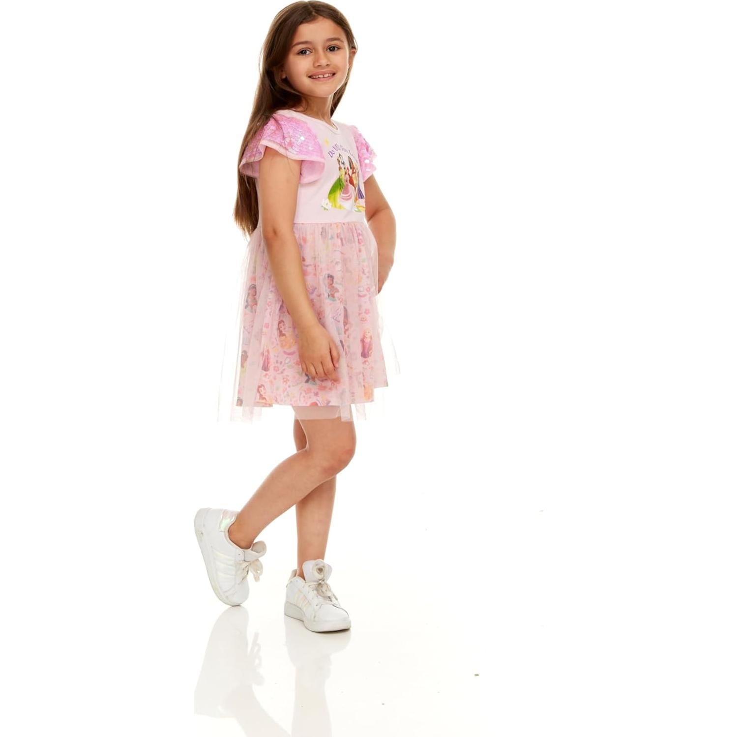 Vestido de Princesa Disney con Lentejuelas - Talla 2-6 años