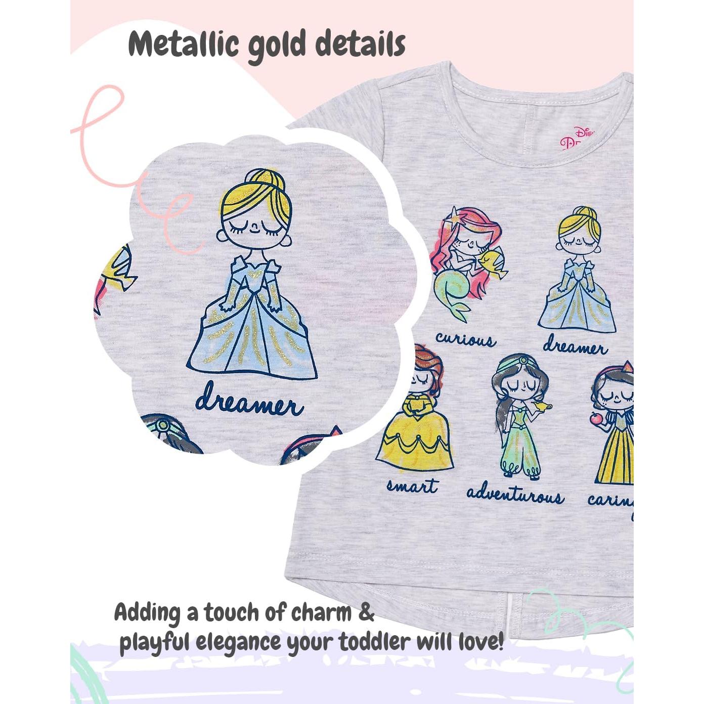Camiseta Princesa Disney para Niñas 3T Multi Gris