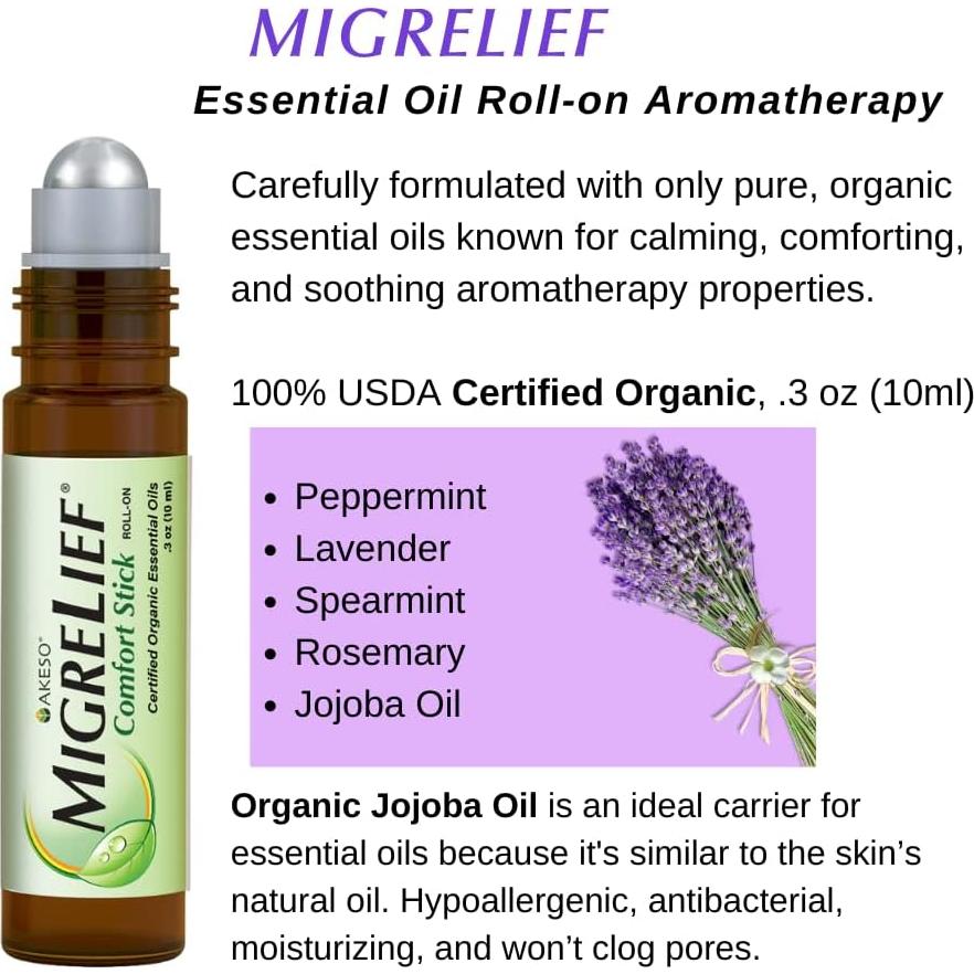 MigreLief Stick Roll-On 10ml - Aceites Esenciales Orgánicos
