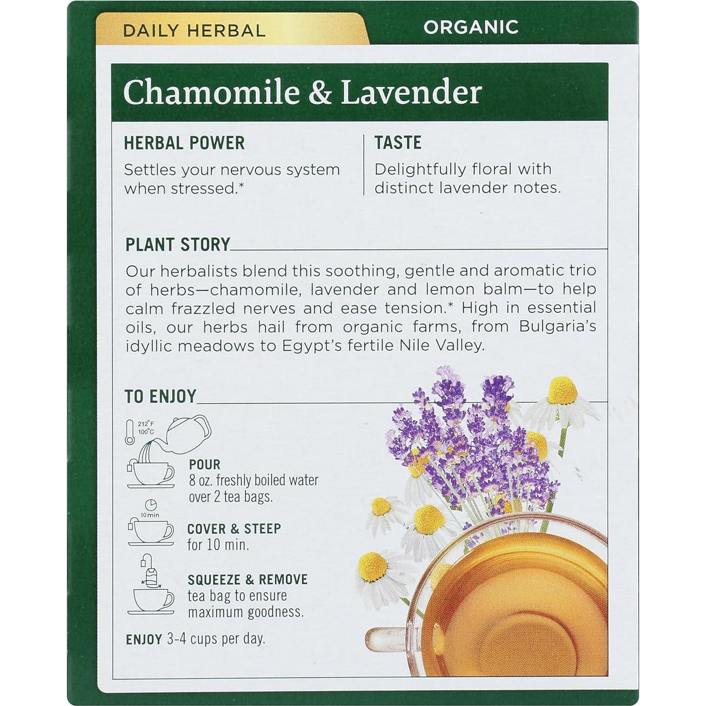Té Medicinal Tradicional Manzanilla y Lavanda Orgánica 32 Bolsitas