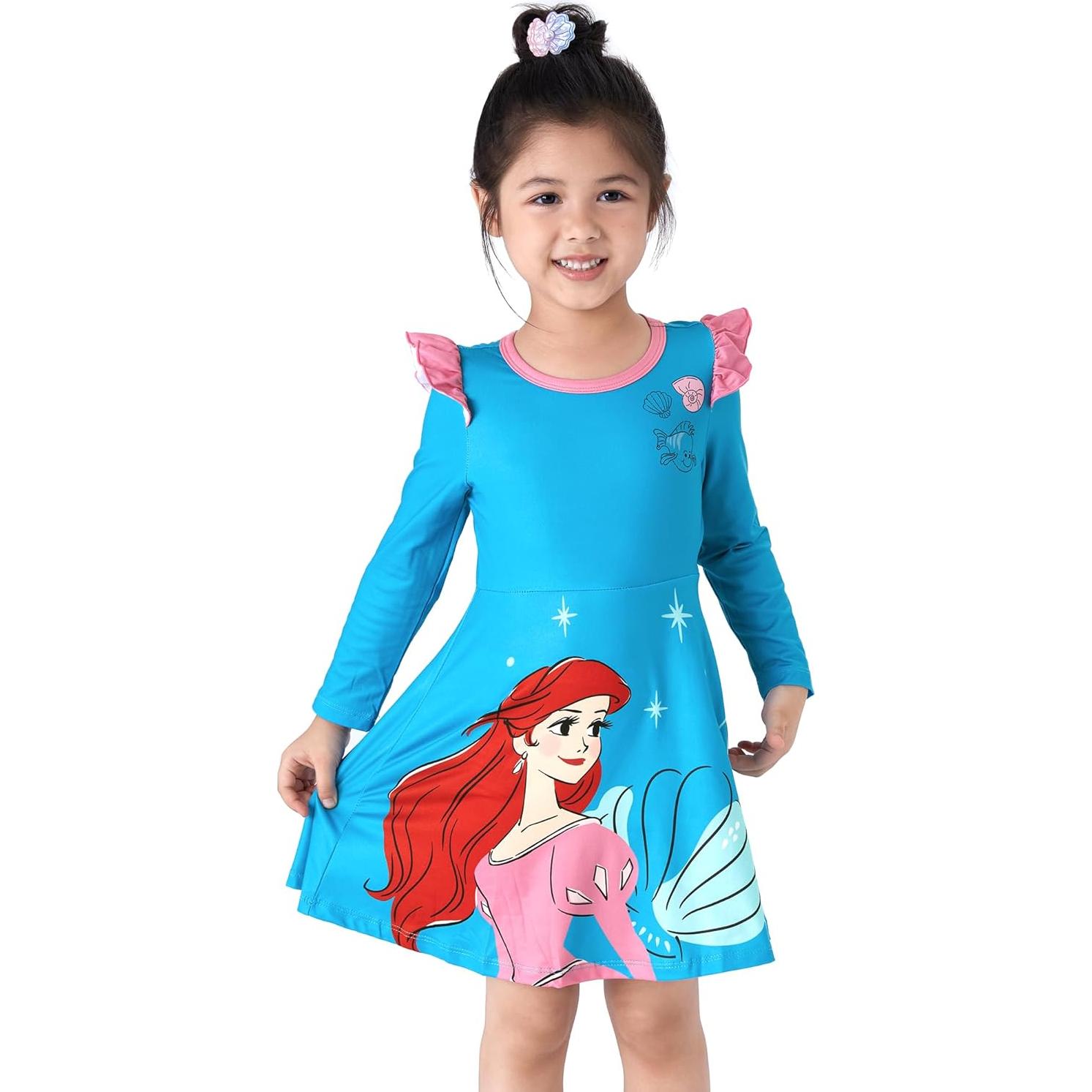 Vestido Disney Princesas Azul Ariel 4-5T Ropa Niña