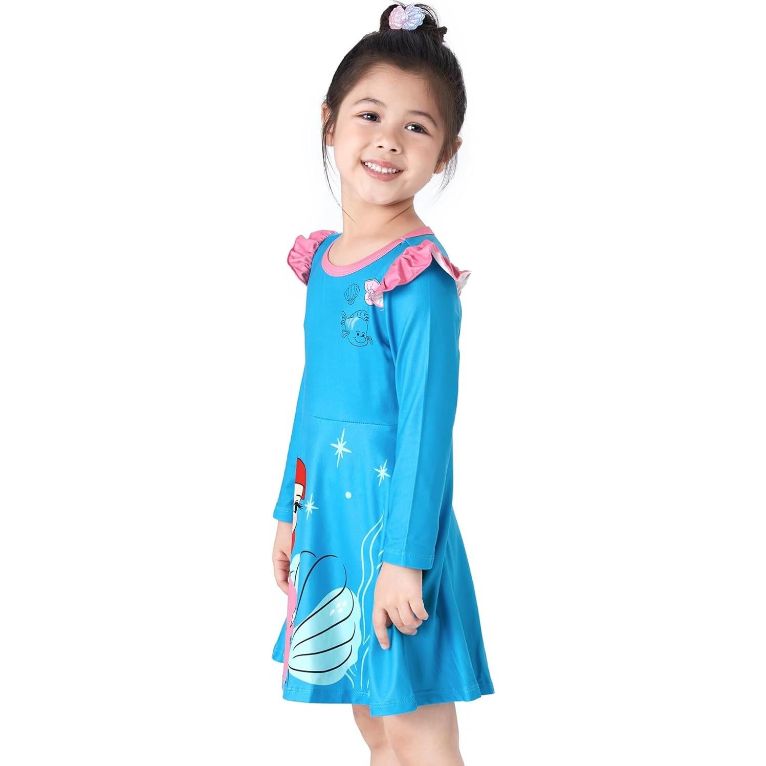 Vestido Disney Princesas Azul Ariel 4-5T Ropa Niña