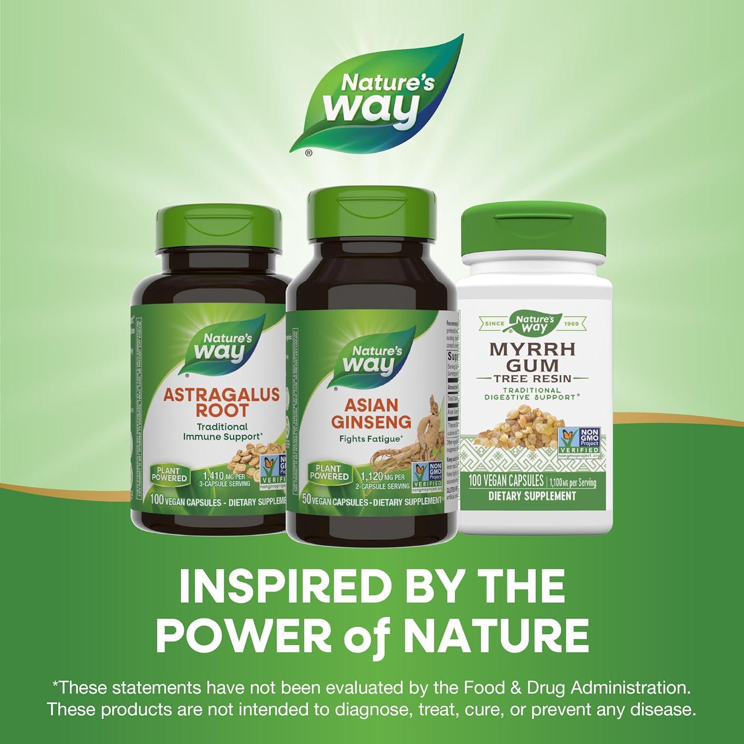 Ginseng Asiático Nature's Way 1120mg 50 Cápsulas Veganas