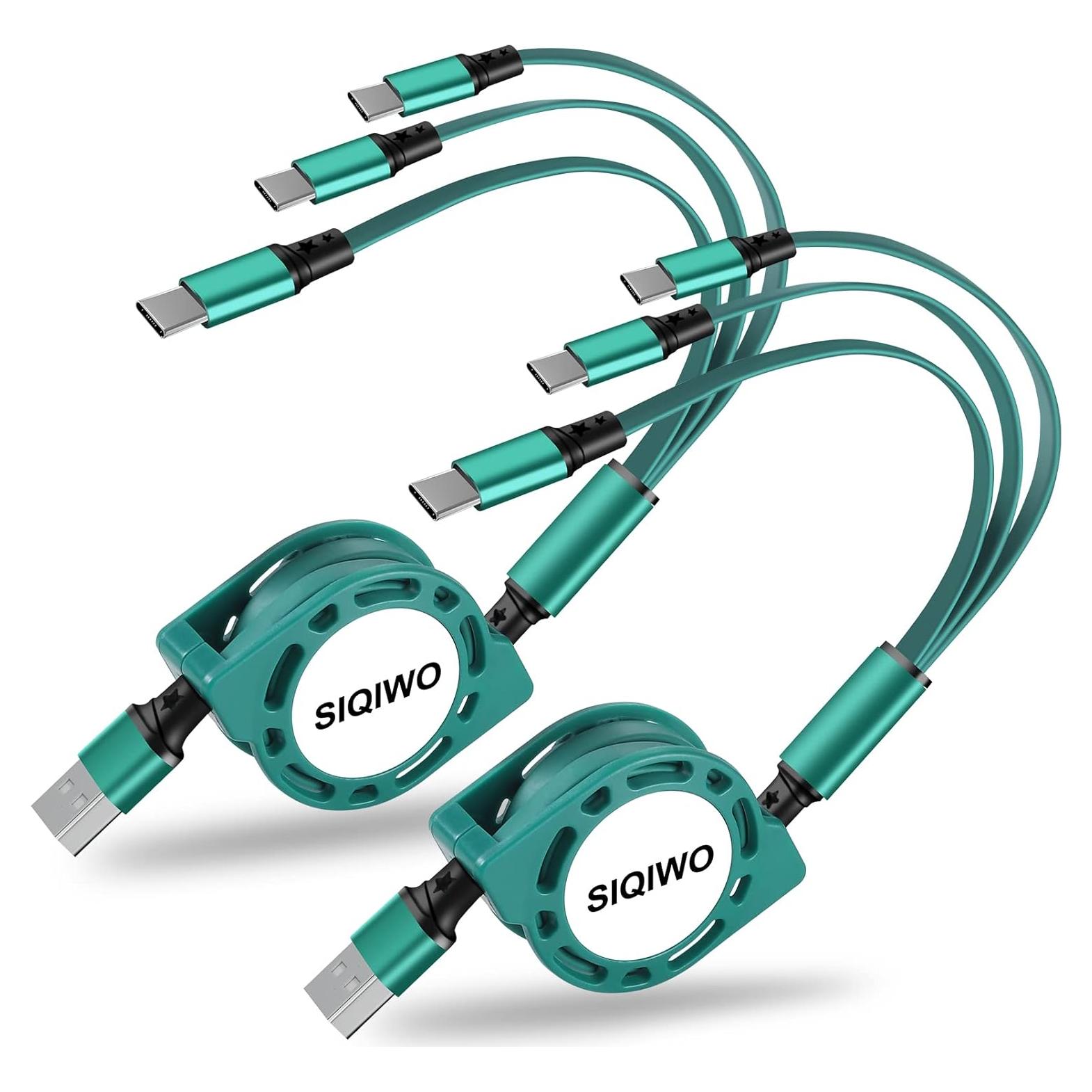 Cable Retráctil Multi USB C SIQIWO QC 3.0 3 en 1 1m