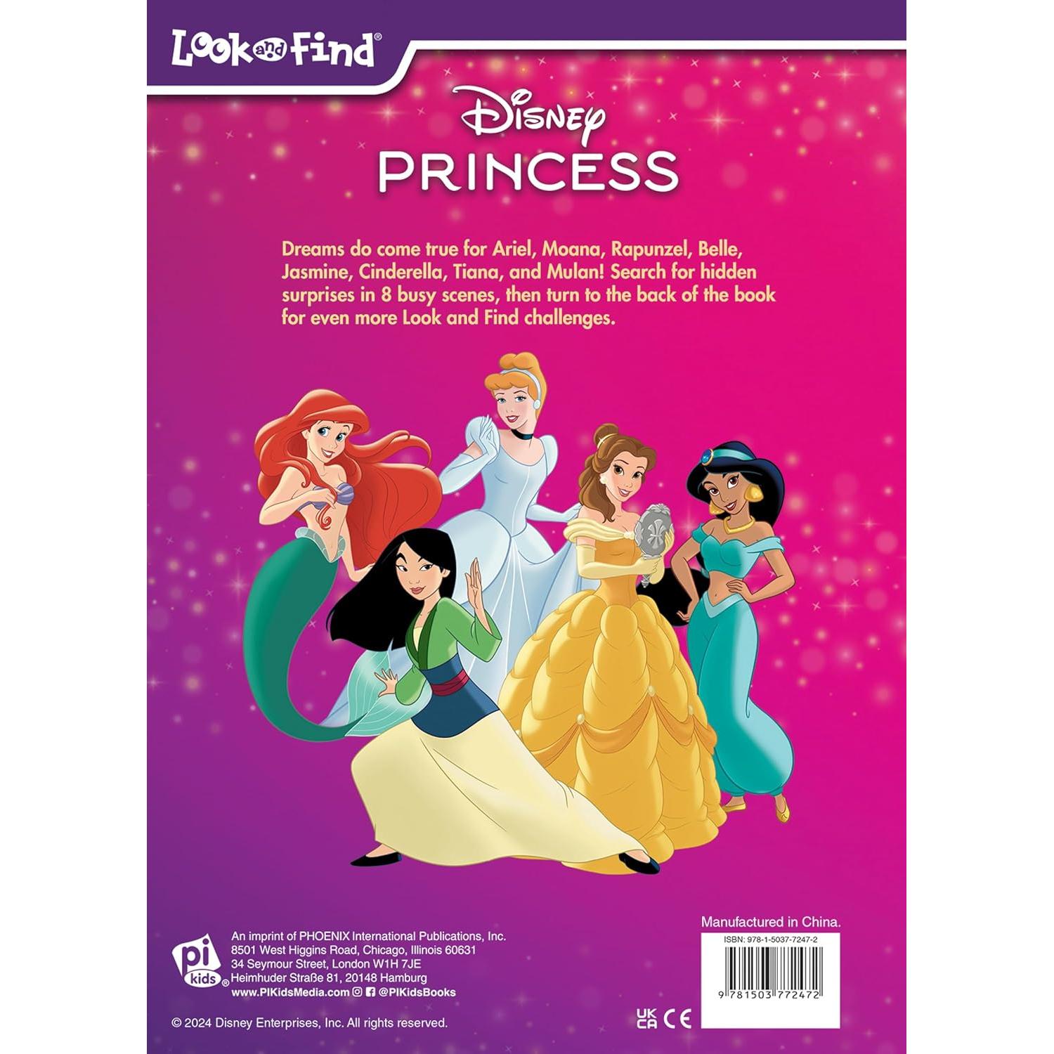 Disney Princess Moana, Tiana, Rapunzel, and More! - Dreams Come True Look and Find Activity Book - PI Kids