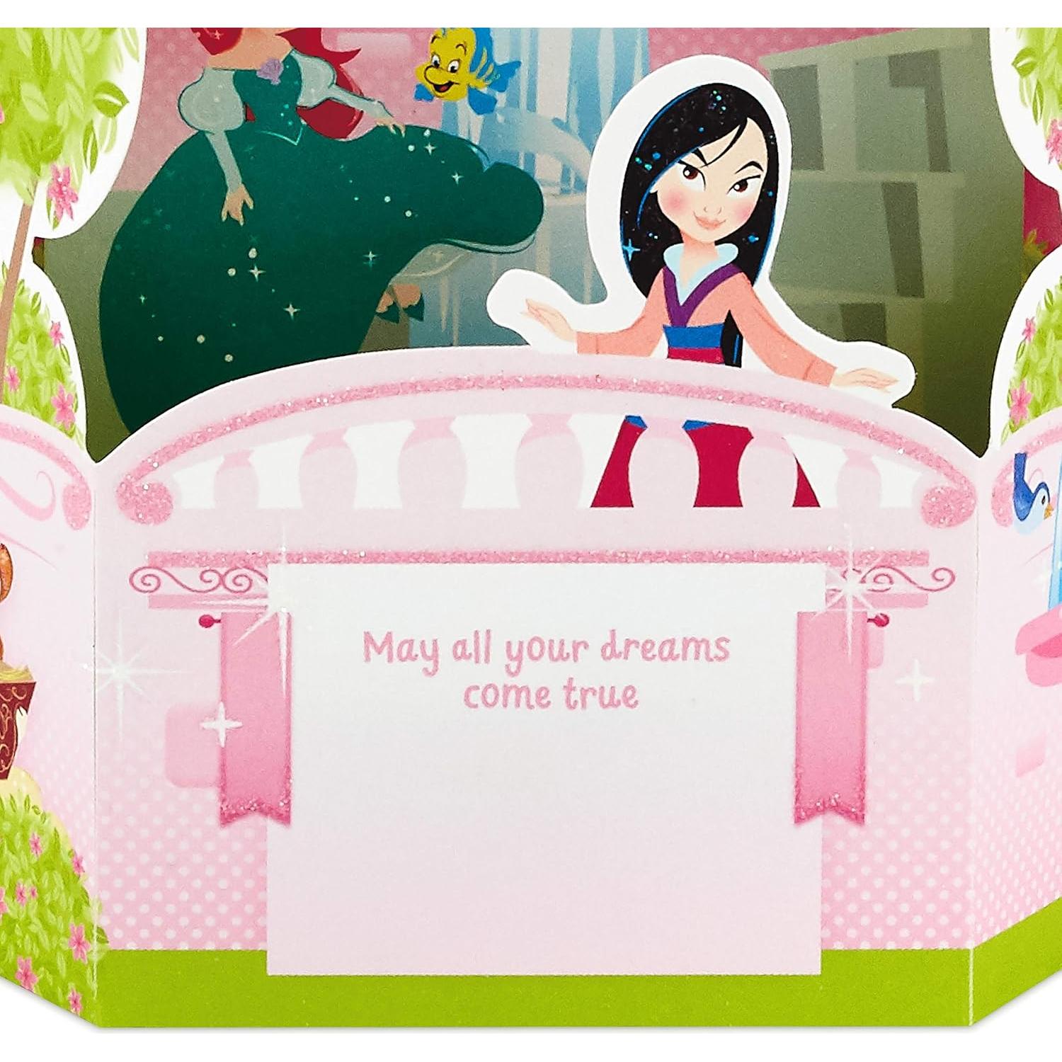Tarjeta de Cumpleaños Pop Up Hallmark Princesas Disney Castillo
