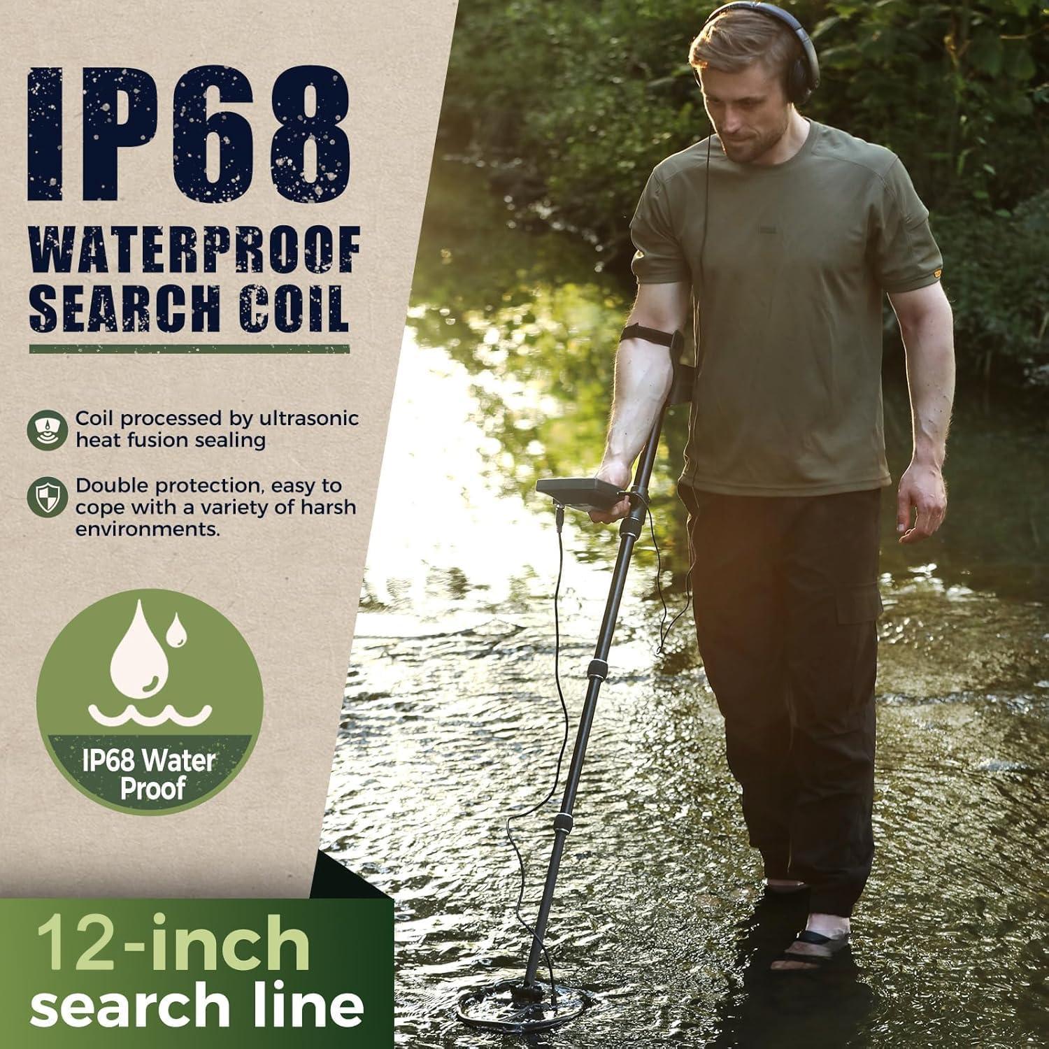 Detector de Metales Gbnryg 12" Impermeable LCD 5 Modos