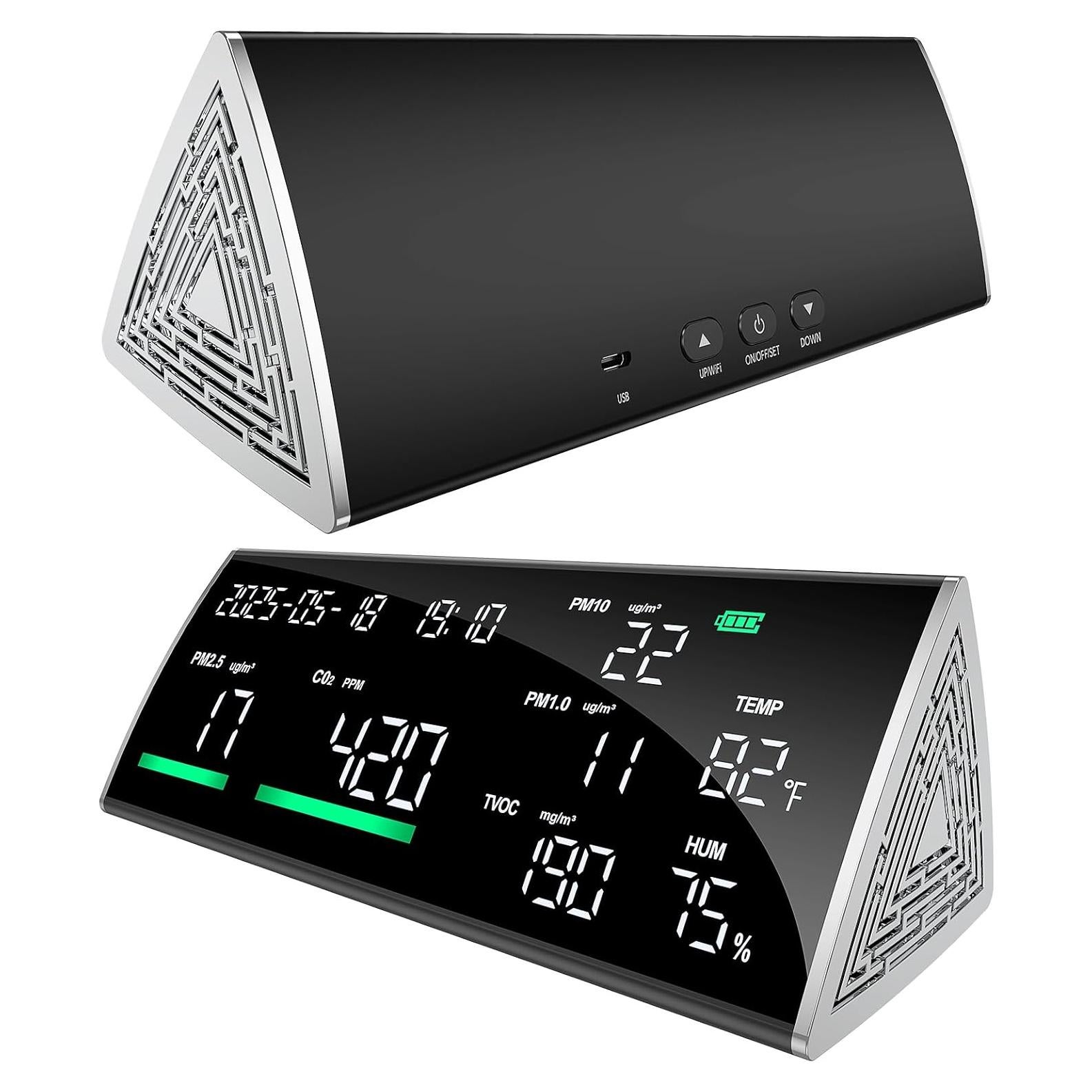 Monitor de Calidad del Aire Langkou 10-en-1 CO2 PM2.5 TVOC
