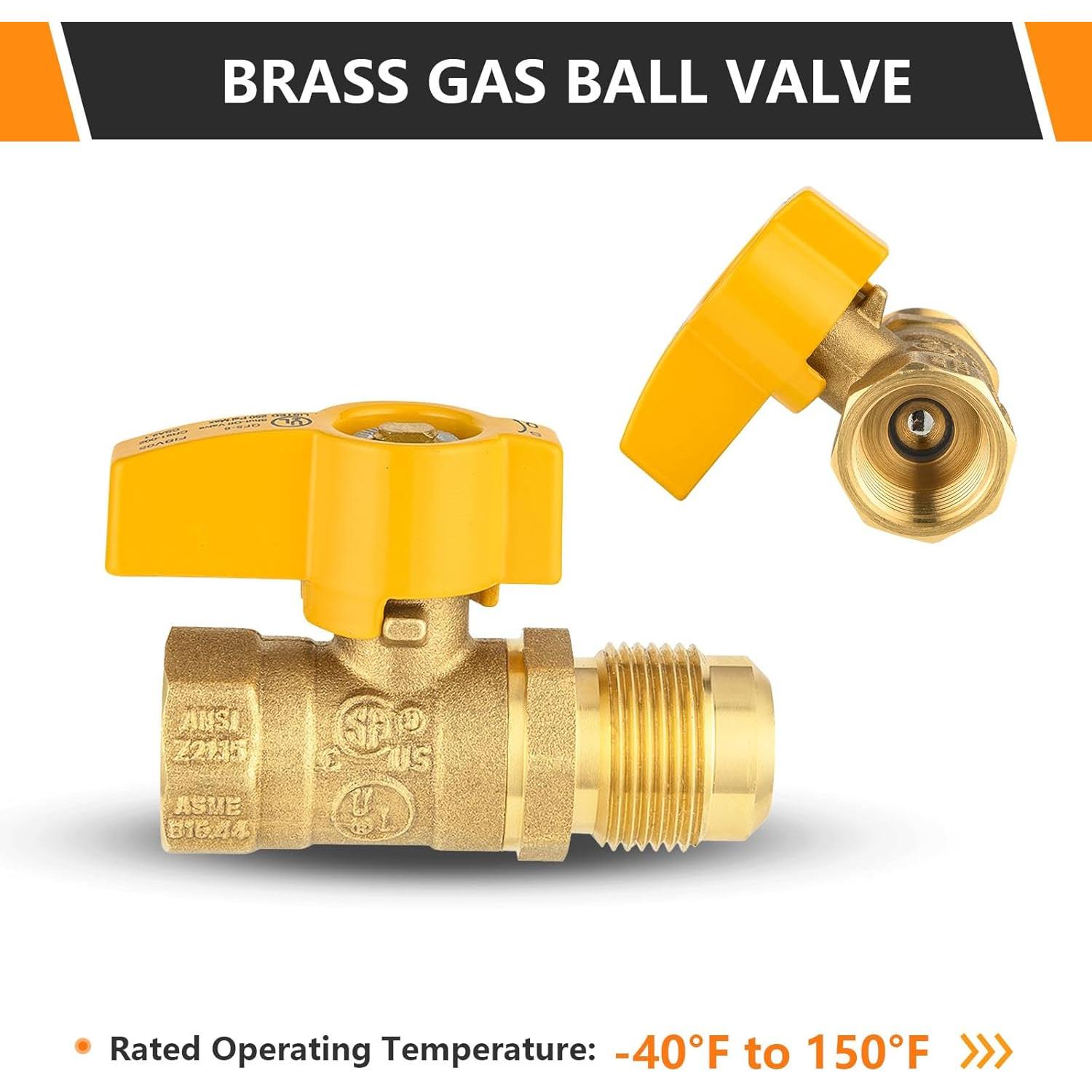 Válvula de Bola de Gas HeSun 1/2" FIP x 1/2" OD - Alta Calidad