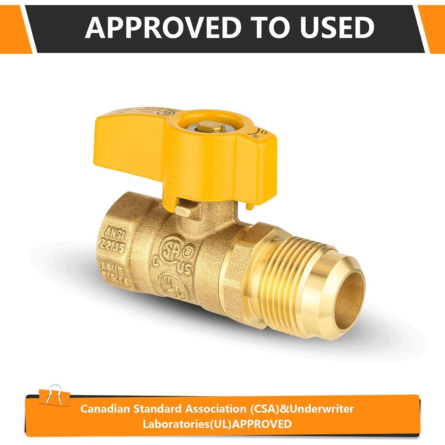 Válvula de Bola de Gas HeSun 1/2" FIP x 1/2" OD - Alta Calidad