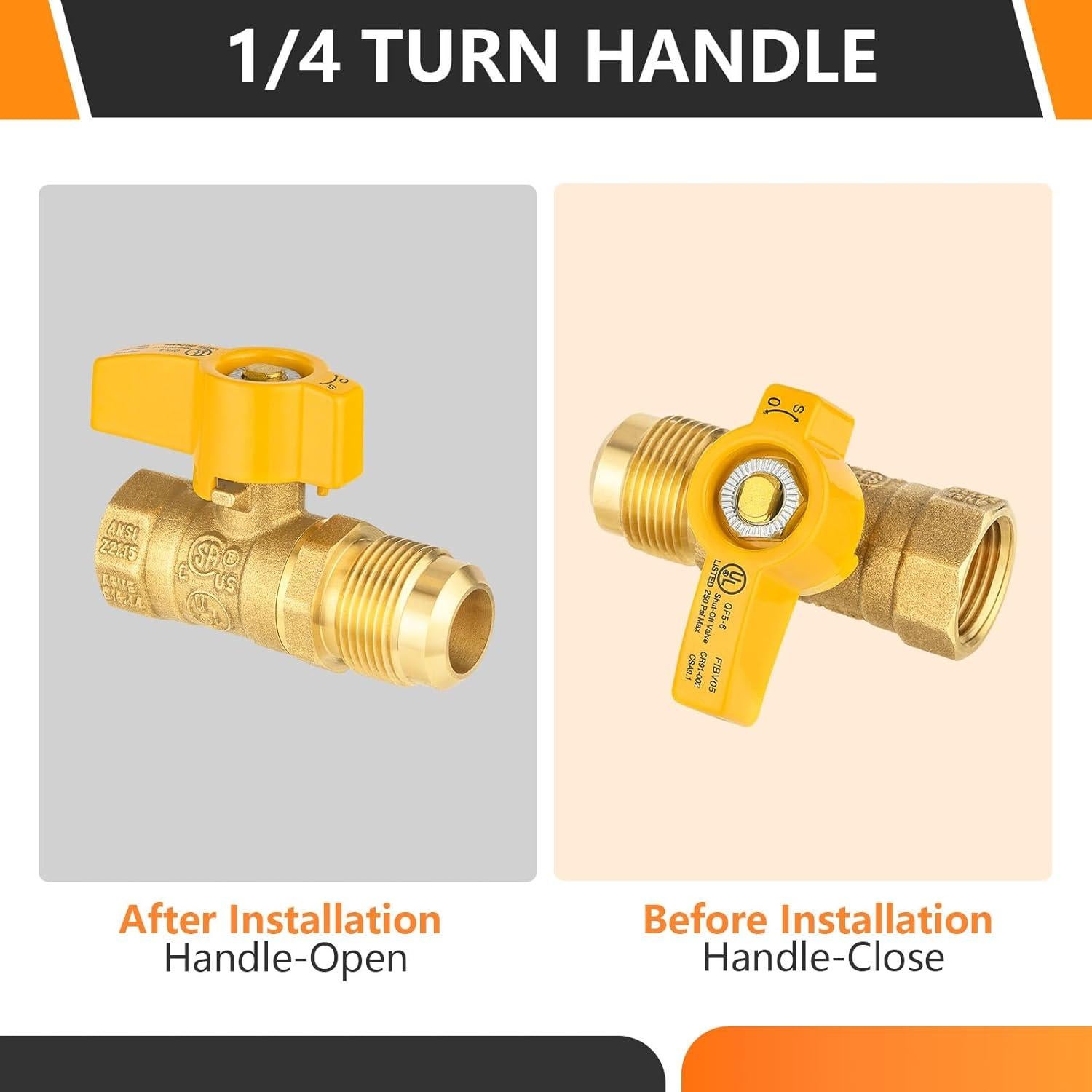 Válvula de Bola de Gas HeSun 1/2" FIP x 1/2" OD - Alta Calidad