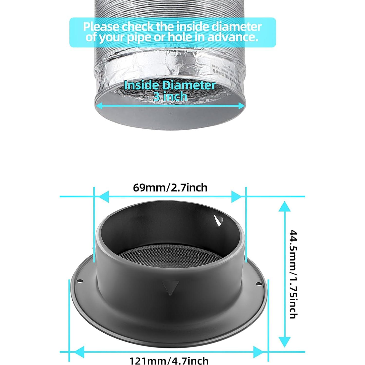 Tapa de Ventilación de Acero Inoxidable 304 3" Negra Puunkeey