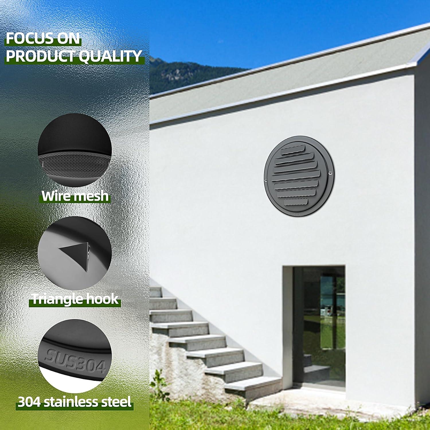 Tapa de Ventilación de Acero Inoxidable 304 3" Negra Puunkeey