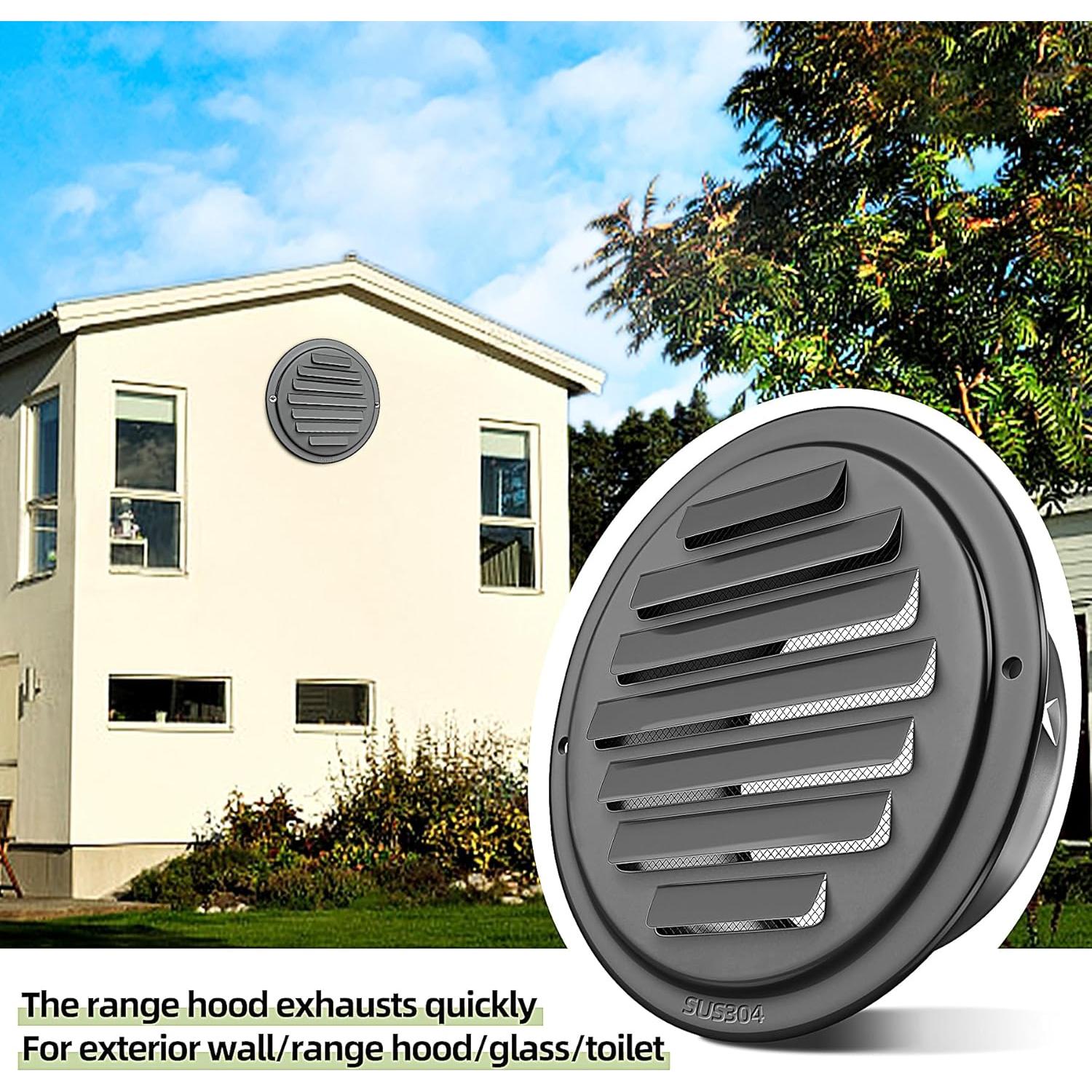 Tapa de Ventilación de Acero Inoxidable 304 3" Negra Puunkeey