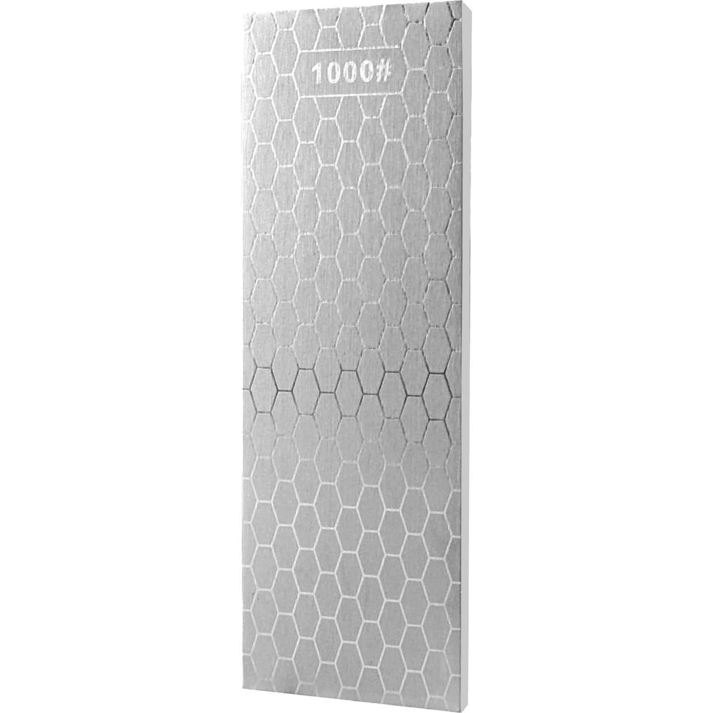 Double sided diamond grinding stone with a mesh size of 200/600，300/1000，400/1000，400/1200, with leather straps, suitable for kitchen, outdoor and other cutting tools (TD180-400/100)