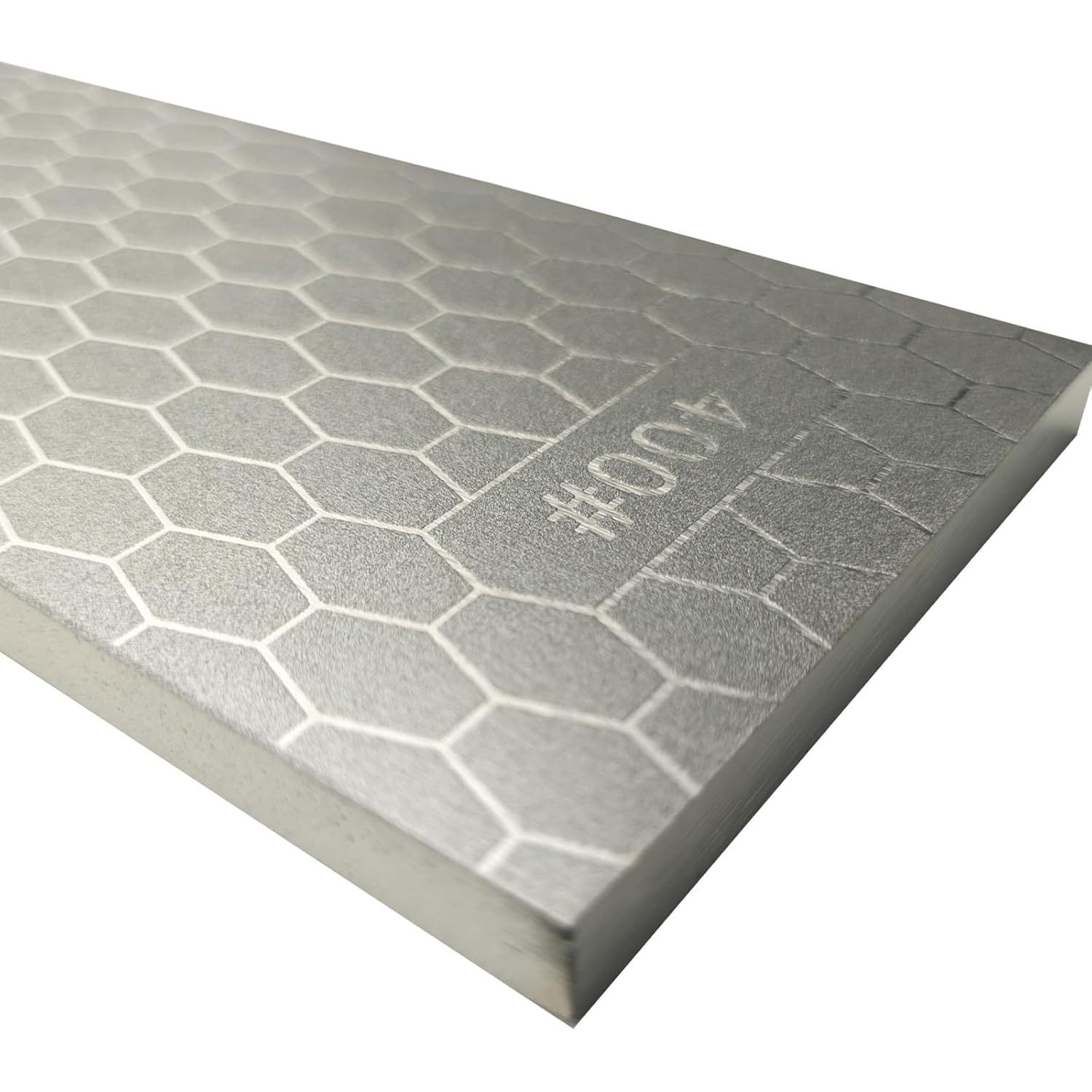 Double sided diamond grinding stone with a mesh size of 200/600，300/1000，400/1000，400/1200, with leather straps, suitable for kitchen, outdoor and other cutting tools (TD180-400/100)