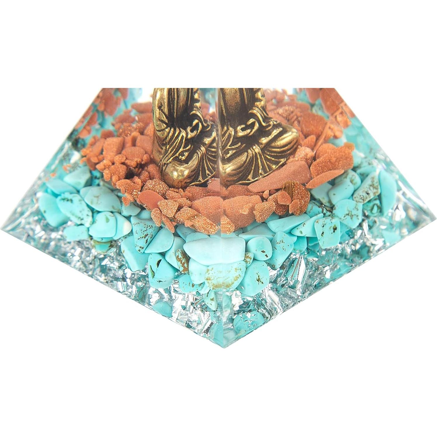 Estatua Buda Meditador FENGSHUI-CAISHEN en Pirámide de Cristal