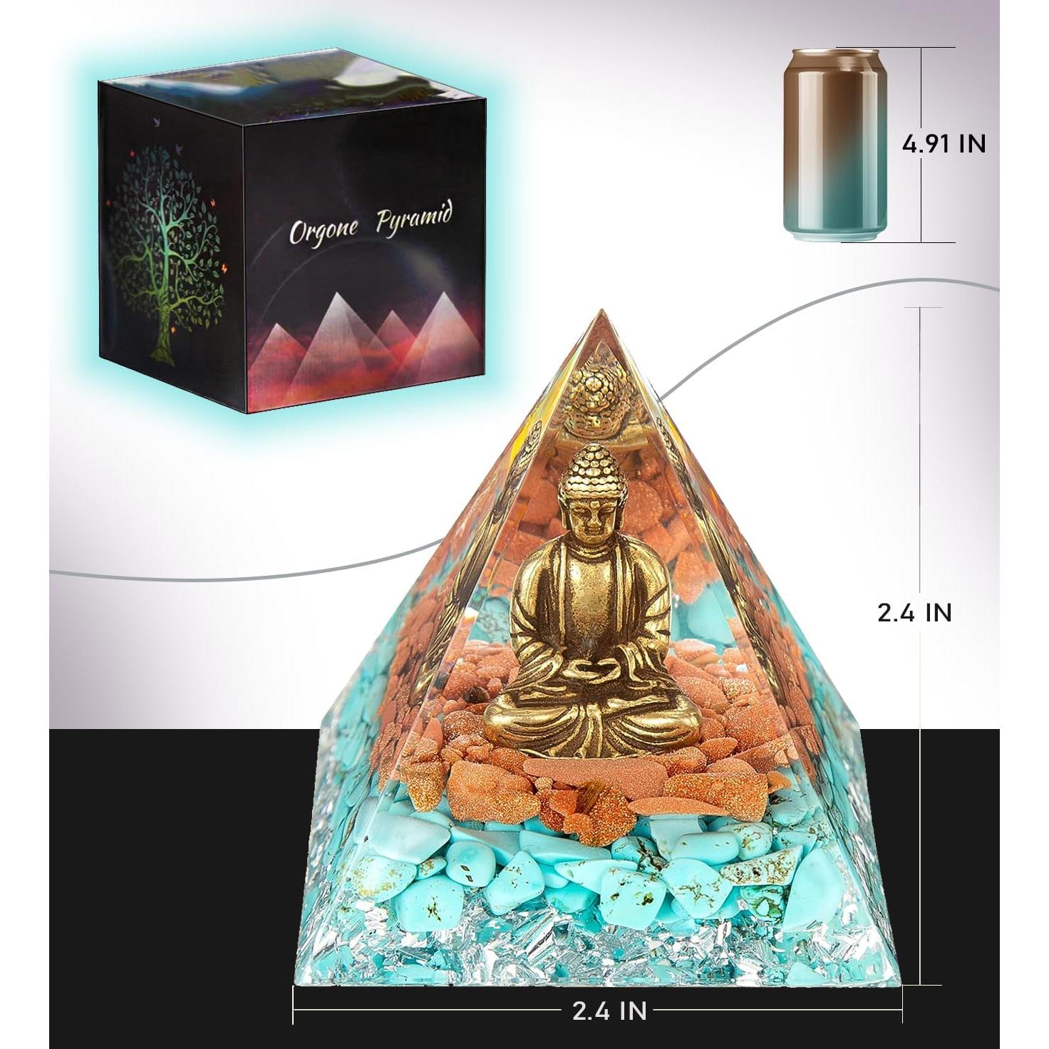 Estatua Buda Meditador FENGSHUI-CAISHEN en Pirámide de Cristal