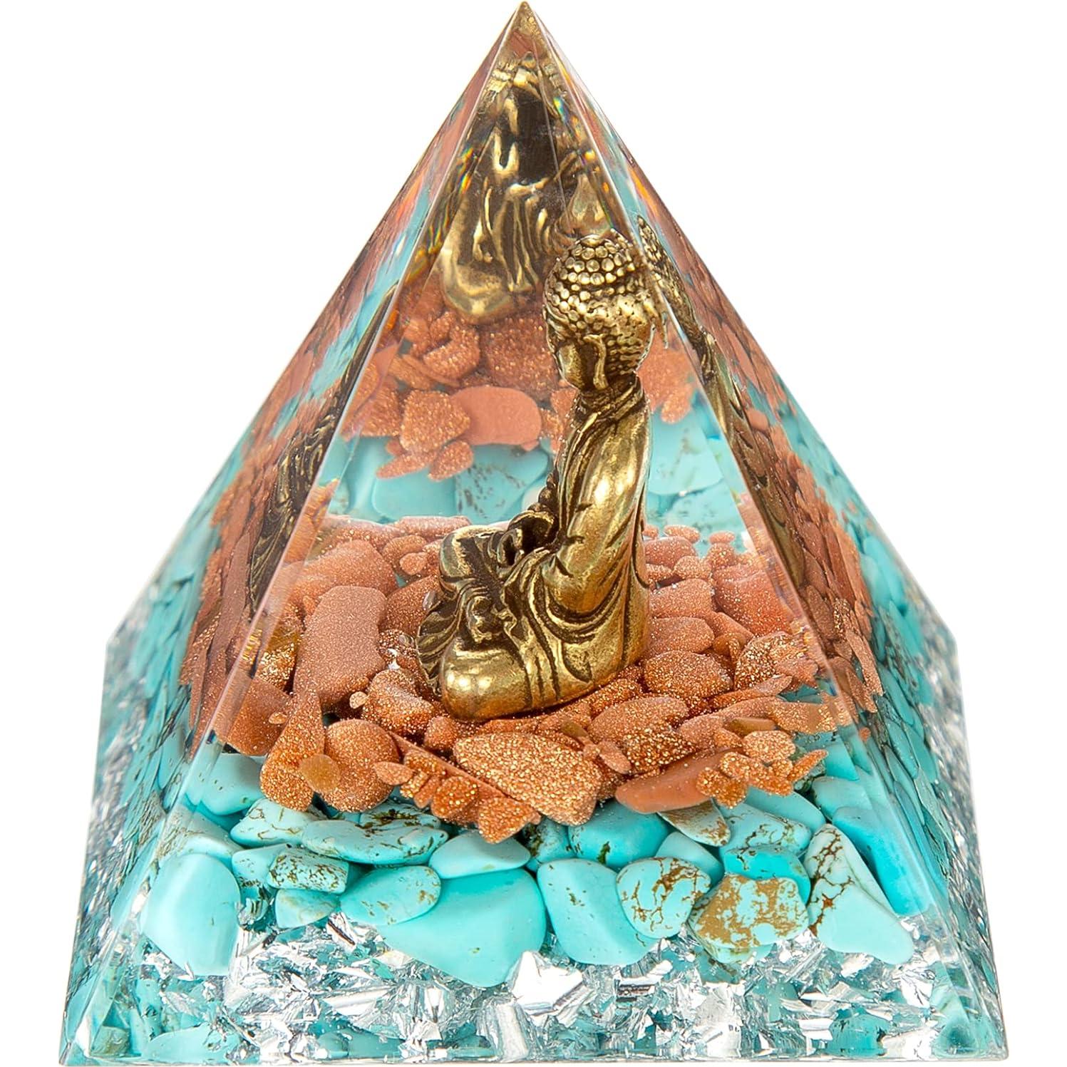 Estatua Buda Meditador FENGSHUI-CAISHEN en Pirámide de Cristal