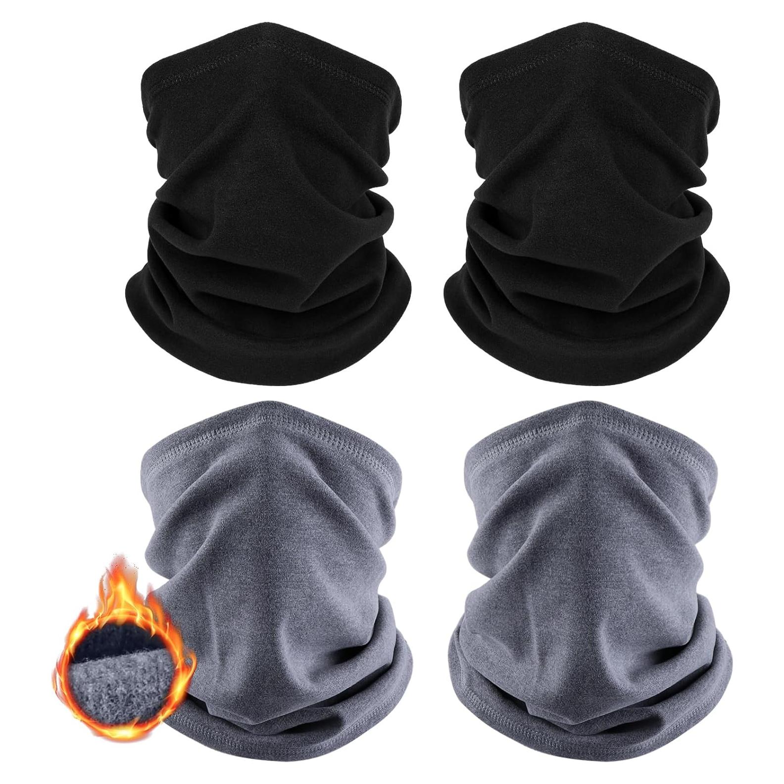Paquete de 4 Calentadores de Cuello Forro Polar Invierno Unisex
