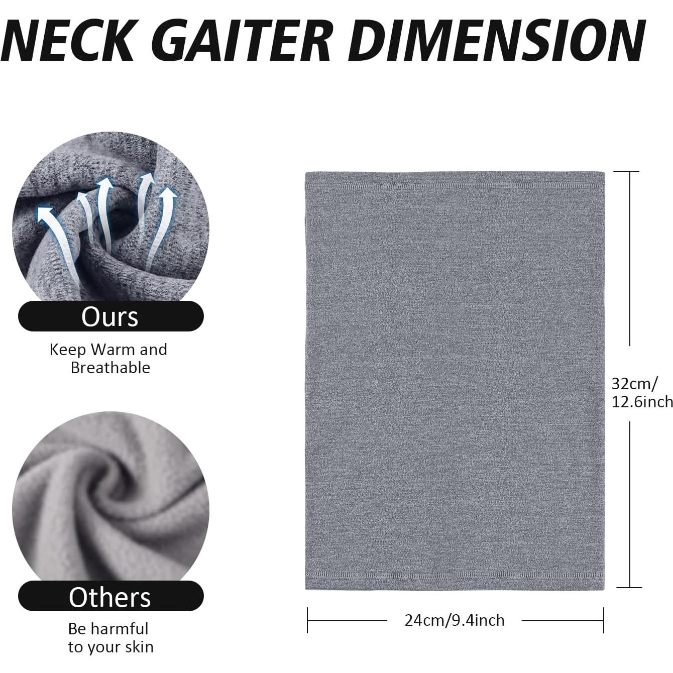 Paquete de 4 Calentadores de Cuello Forro Polar Invierno Unisex