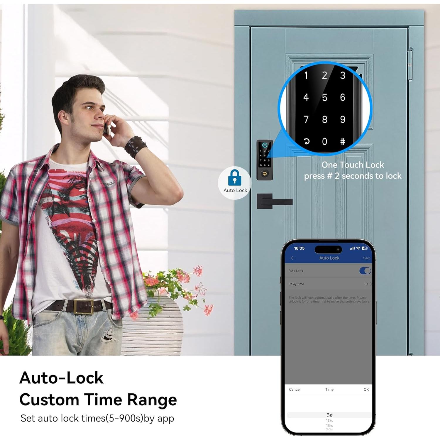 Cerradura Inteligente BEBASIA BA2L Huella Dactilar y App