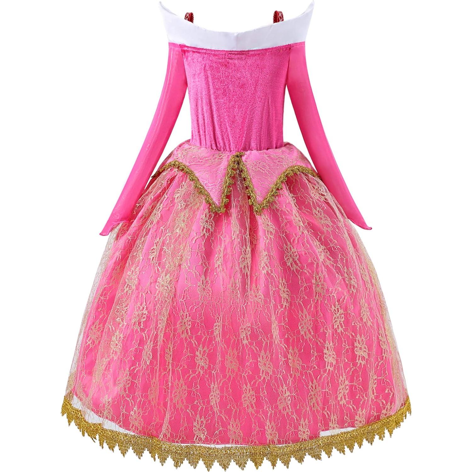Vestido de Princesa Rosa Aoiviss con Accesorios para Niñas