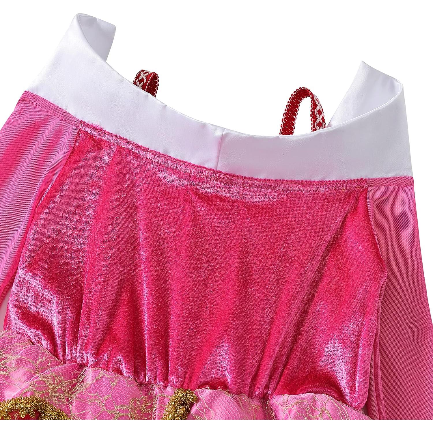 Vestido de Princesa Rosa Aoiviss con Accesorios para Niñas