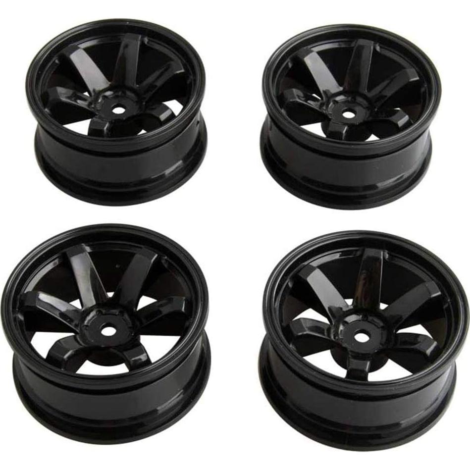 4 Llantas de Plástico 52mm para Coche RC 1/10 LAFEINA Negro