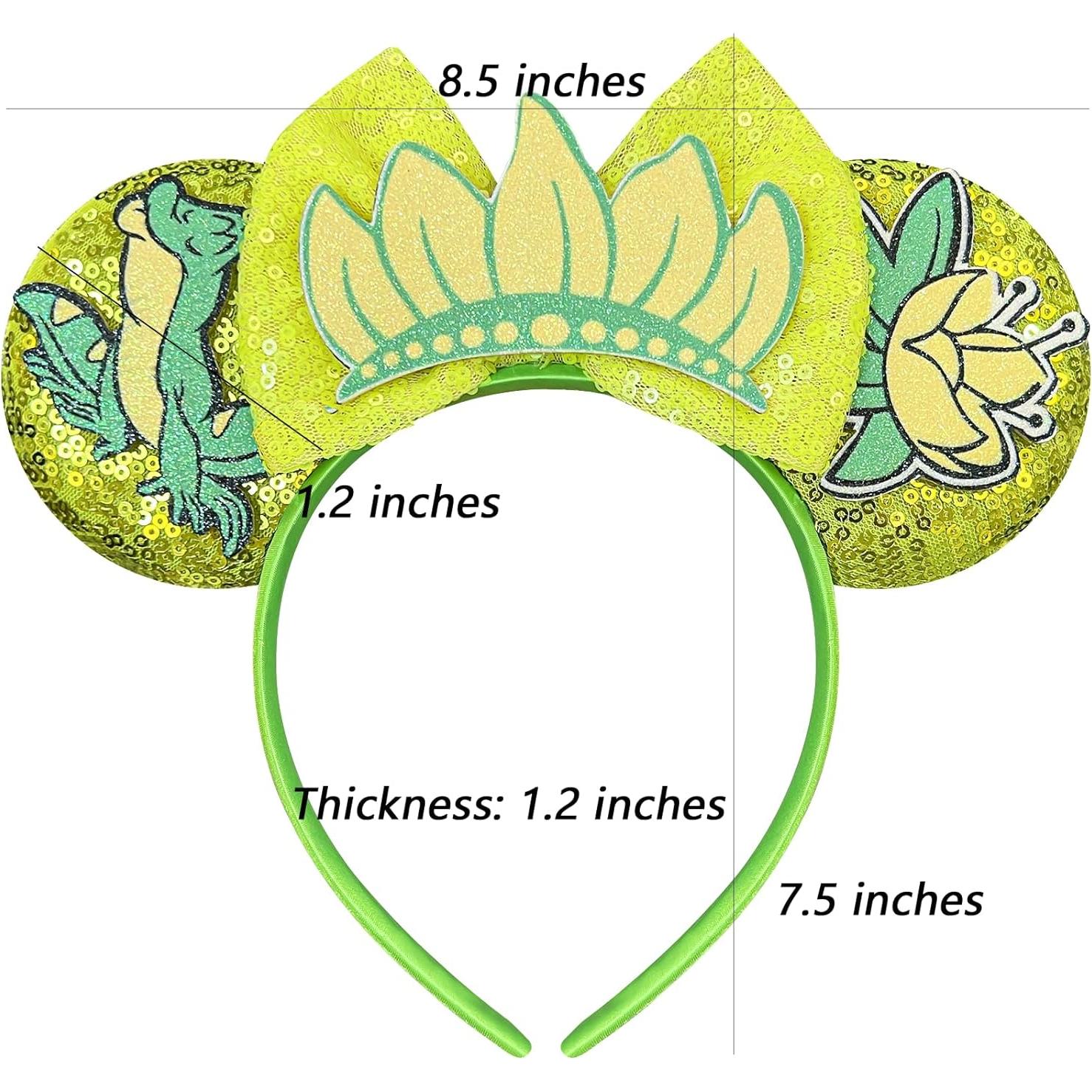 Diadema de Orejas de Ratón Bmobuo Rana Verde para Adultos