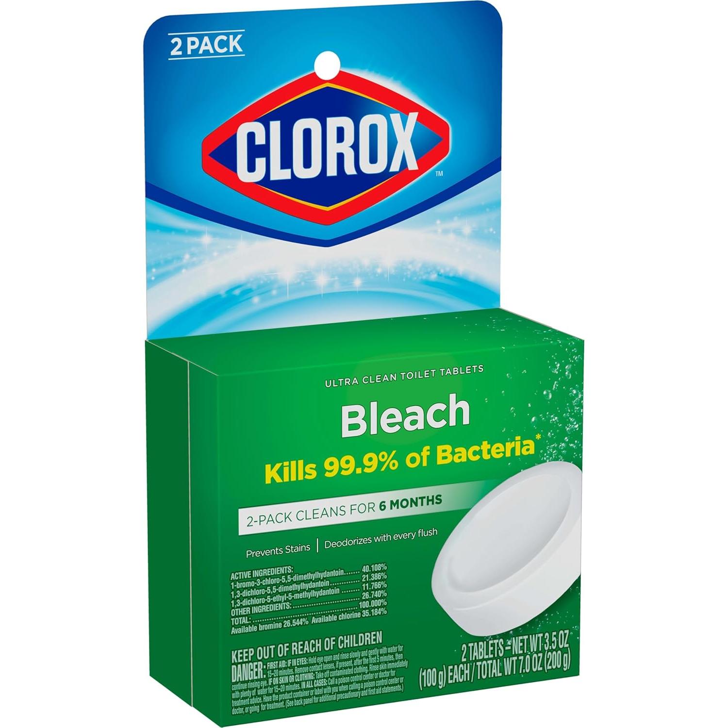Tabletas de Inodoro Clorox Ultra Clean 2 Unidades 204 Gramos