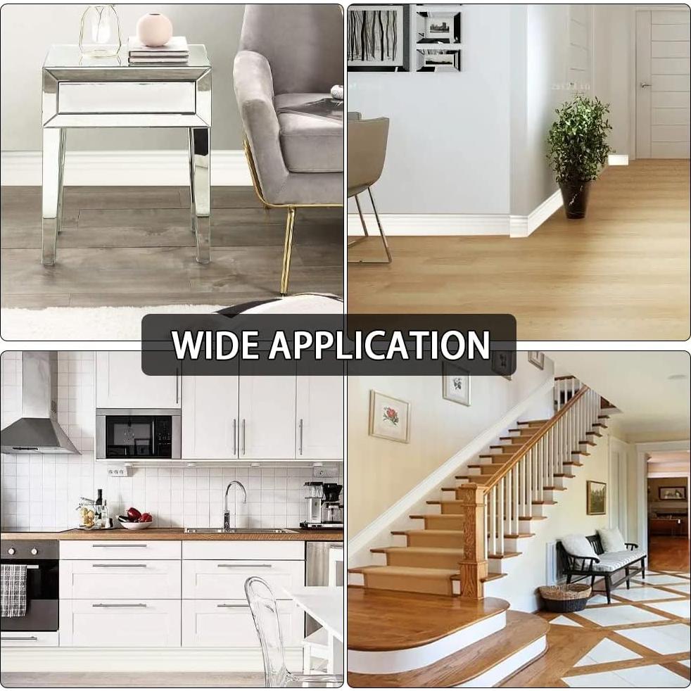 Moldura de Base Autoadhesiva FONUNO 10.16 cm x 5.03 m Blanco Crema