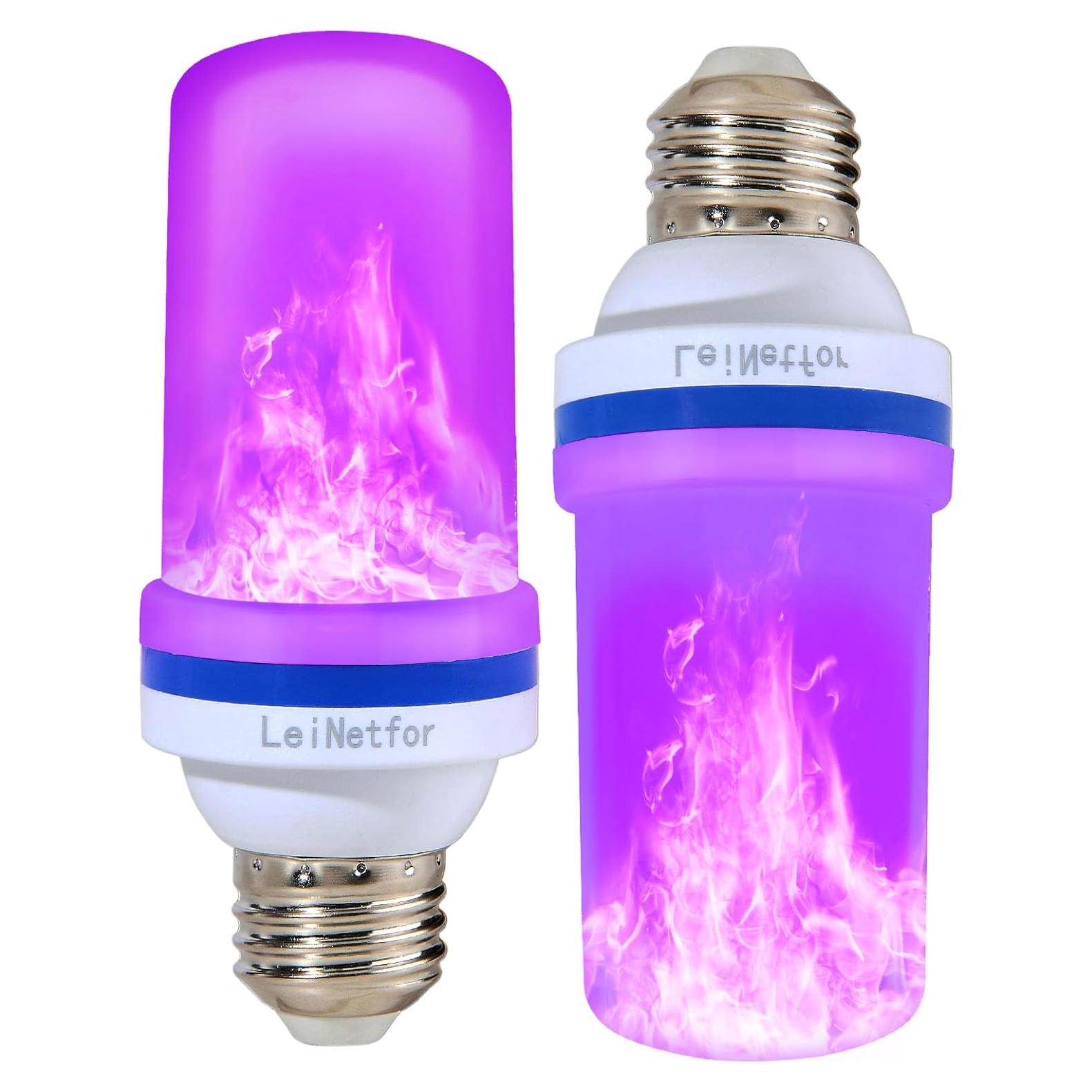 Bombillas LED de Llama Púrpura LeiNetfor E26 3W 2 Paquete