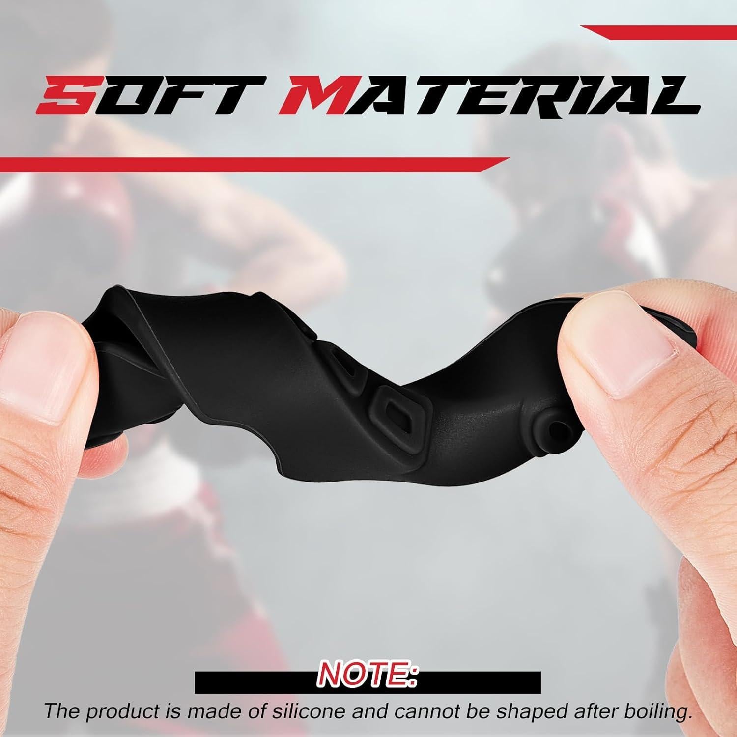 20 Protectores Bucales Deportivos BBTO - Silicona, Negro, S