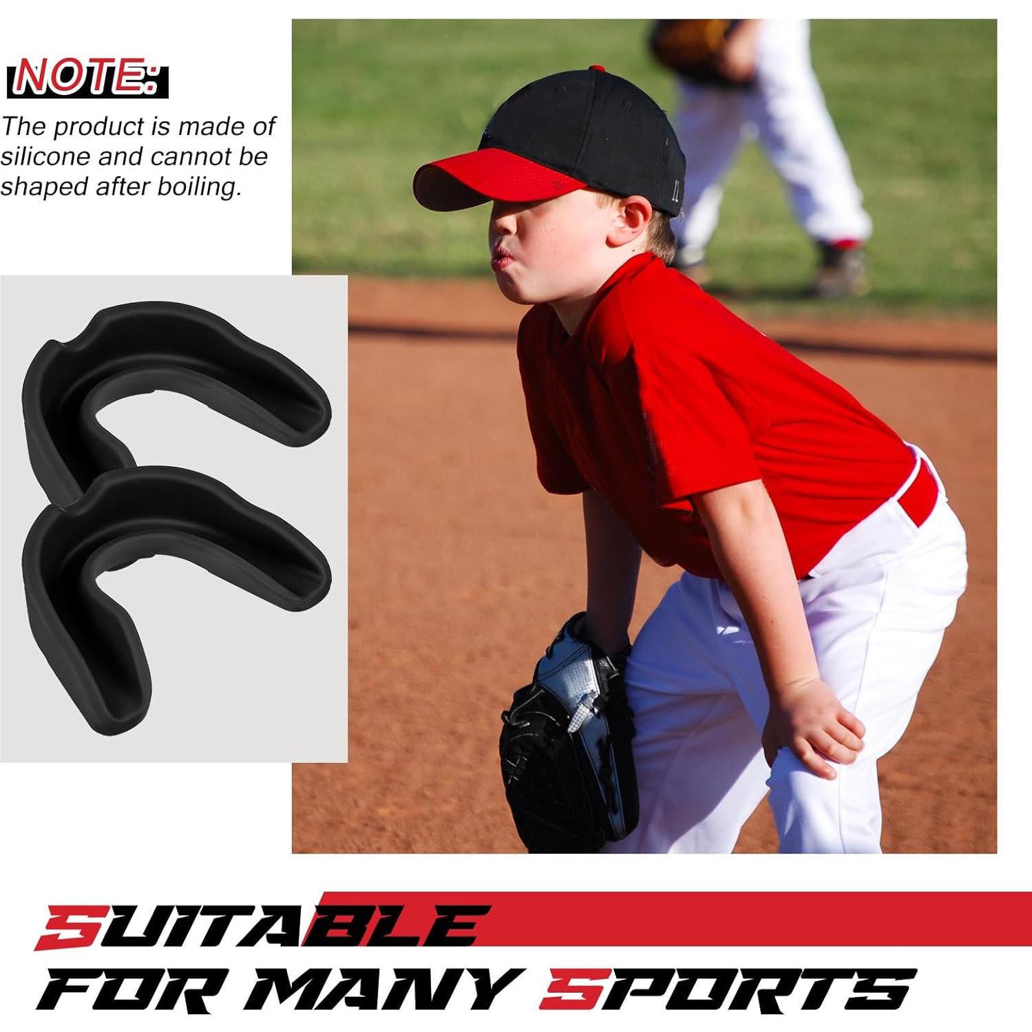 20 Protectores Bucales Deportivos BBTO - Silicona, Negro, S