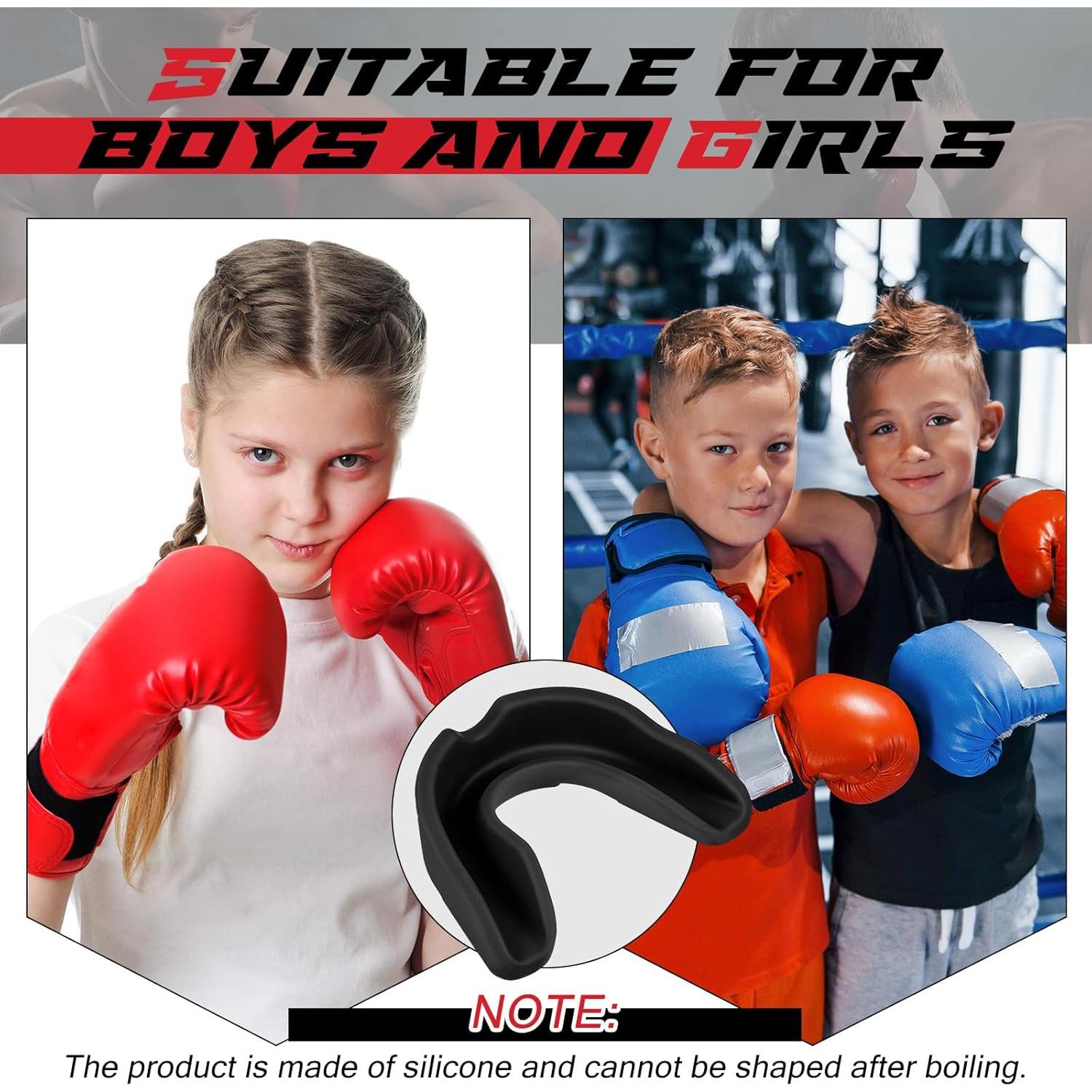 20 Protectores Bucales Deportivos BBTO - Silicona, Negro, S