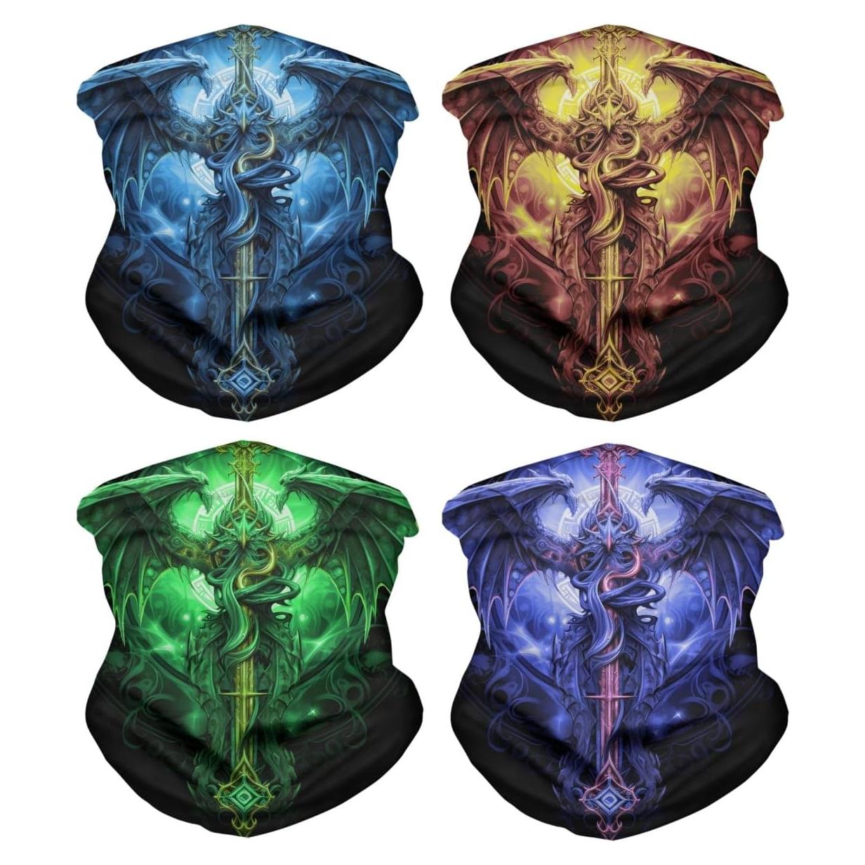 Bandanas Multifuncionales Vikingas 4 Piezas 26x52 cm