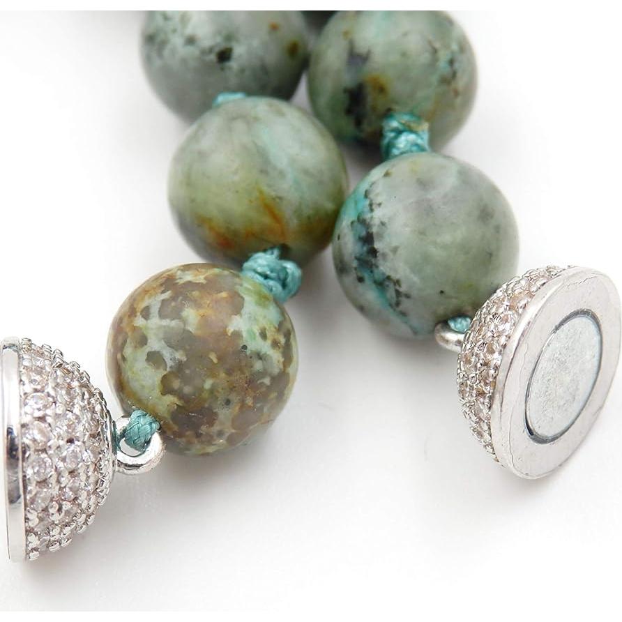 Collar de cuentas Japa Mala Malahill 108 piedras turquesa